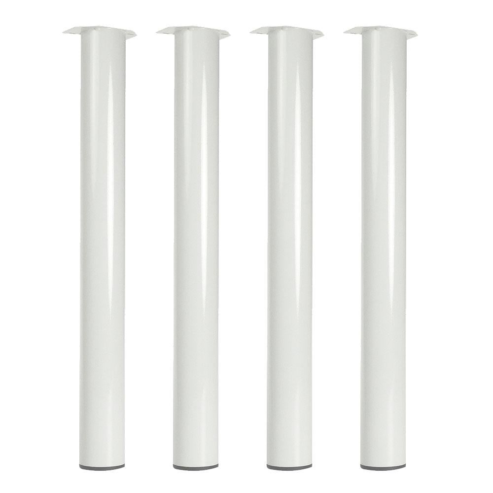 Witte ronde stalen meubelpoot – Set van 4 x 72 cm van Furniture Legs Europe