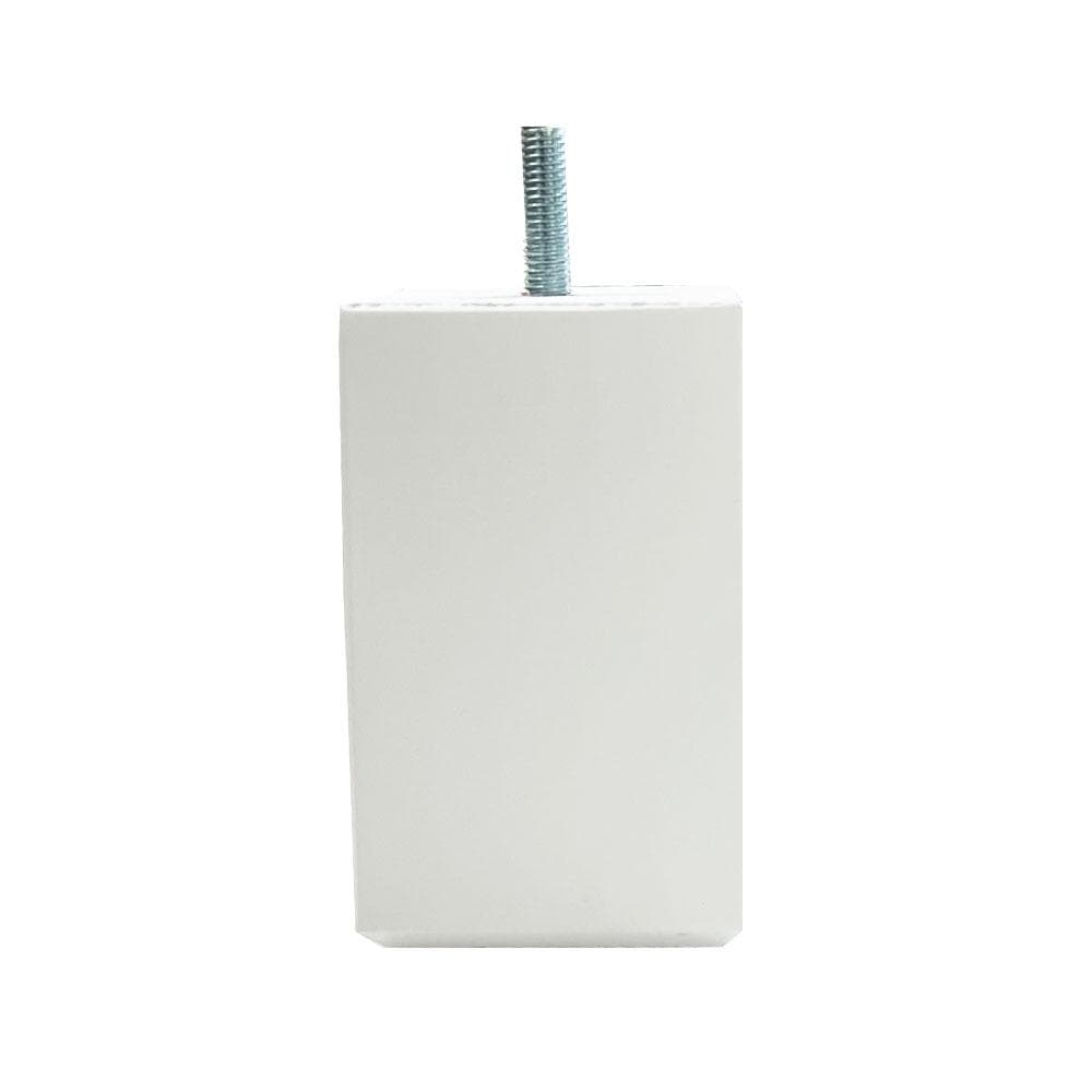 Witte vierkante meubelpoot 6 × 6 cm – 10 cm hoog – massief hout (M8)