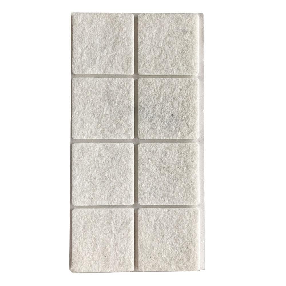 Witte vierkante plakvilt set – 8 stuks (5 × 5 cm, 0,35 cm) – Furniture Legs Europe