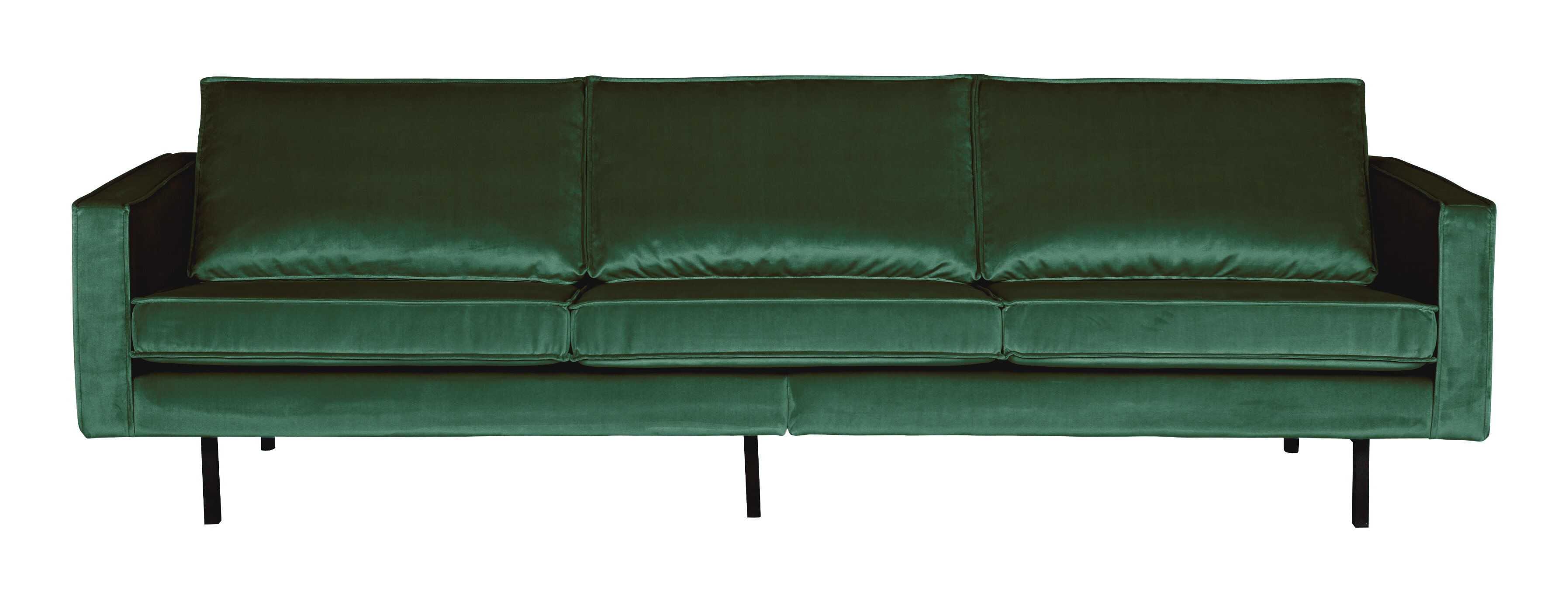 WOOOD 3‑zits Rodeo Velvet Bank – Forest Green, 277 cm – Modern retro comfort