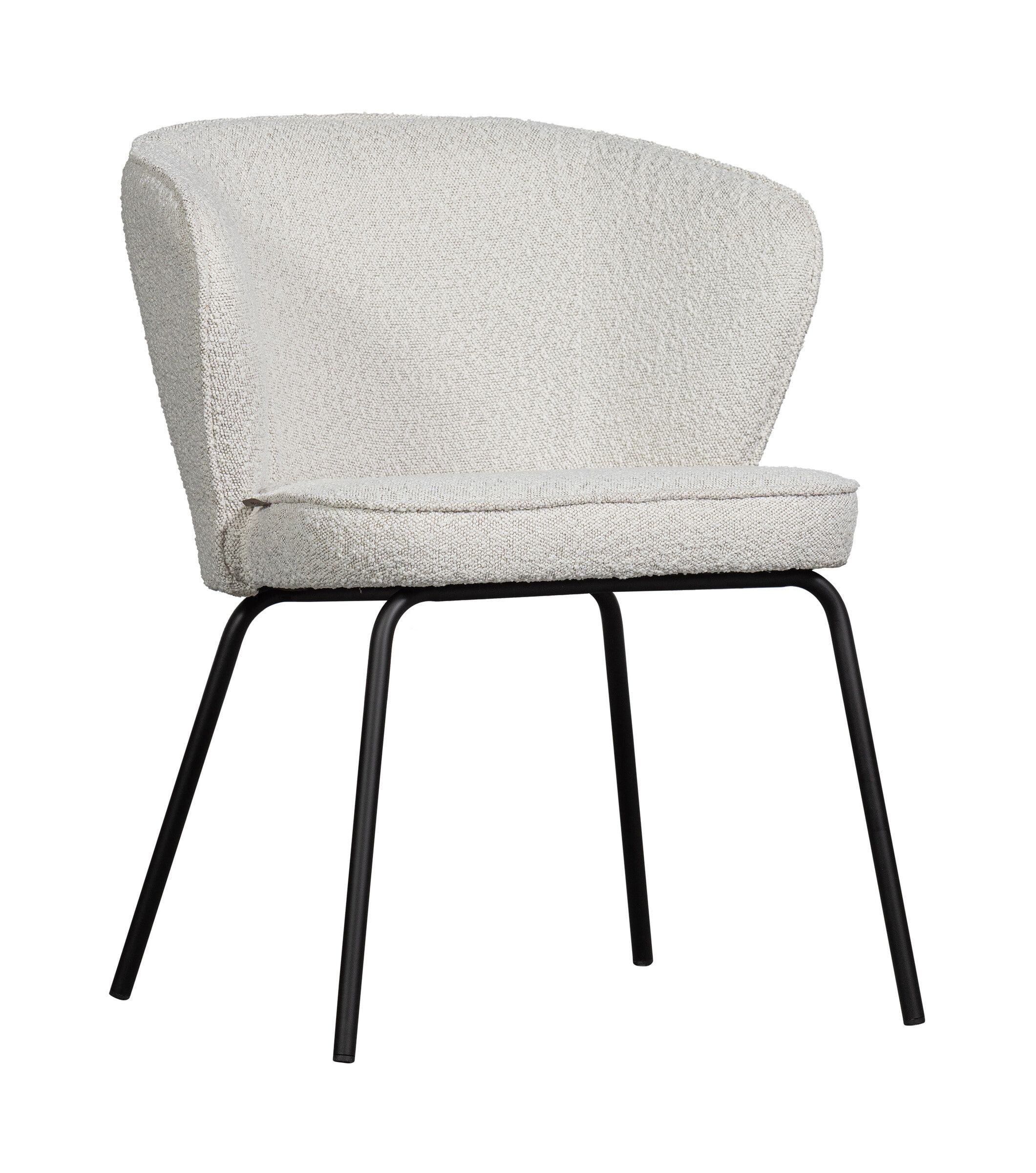 WOOOD Admit Bouclé eetkamerstoel – natuurlijke luxe in beige of naturel