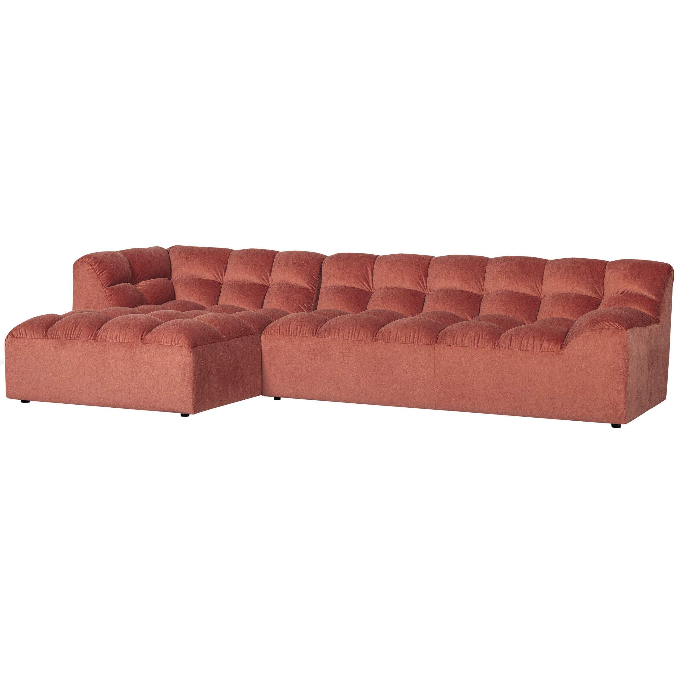 WOOOD Allure Loungebank in Blush Velvet – Luxe Comfort voor de Moderne Woonkamer