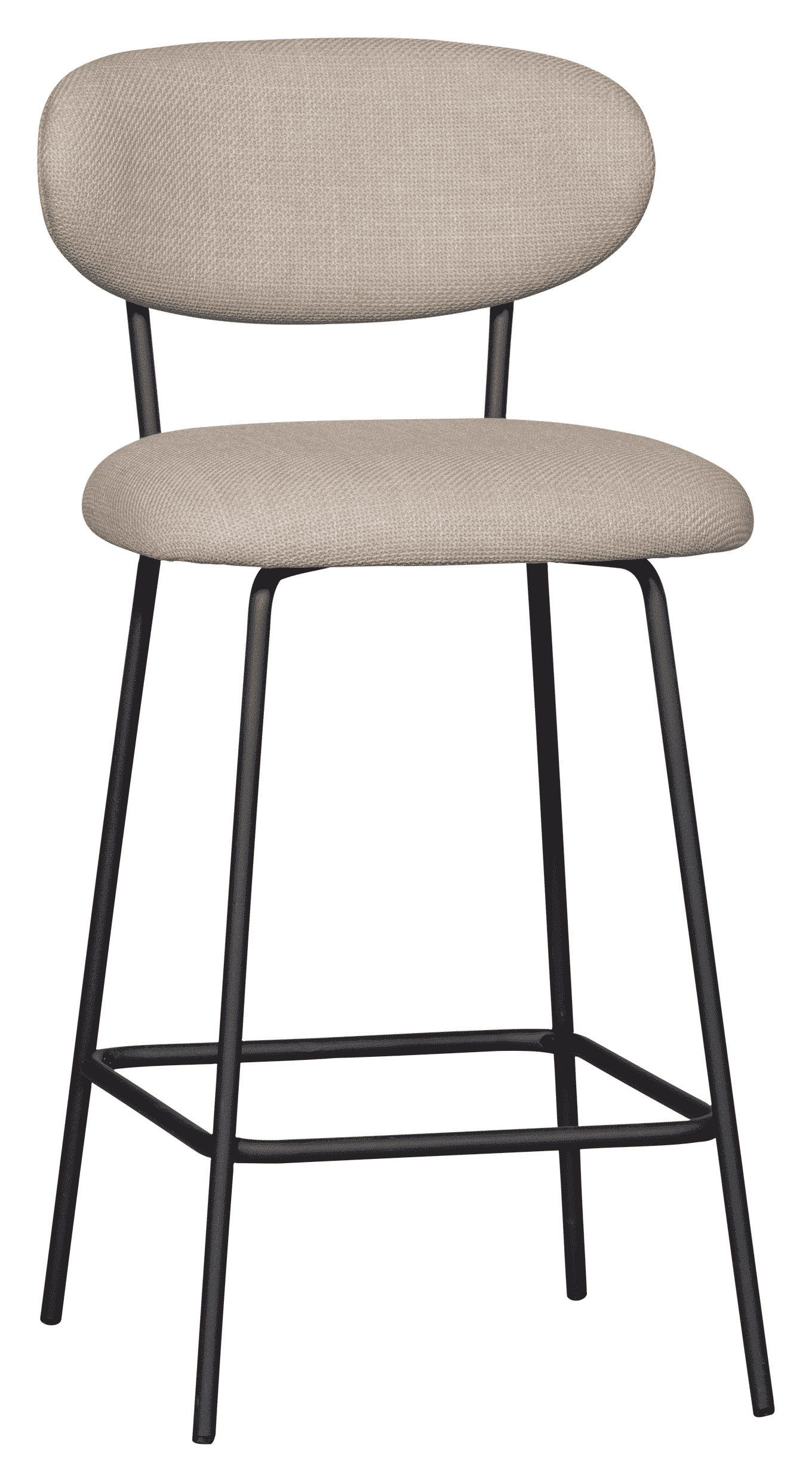 WOOOD Barkruk Kjeld Geweven – Naturel, 66 cm zithoogte