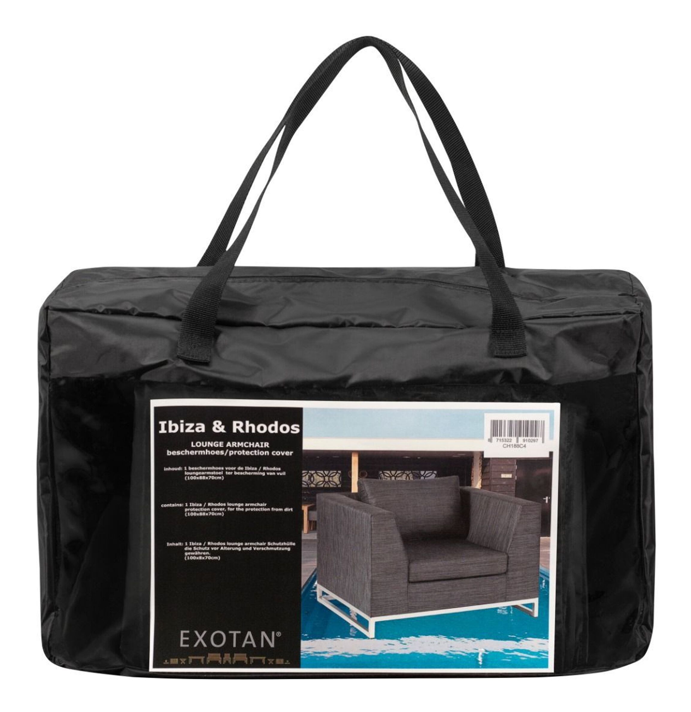 WOOOD Beschermhoes Rhodos Fauteuil – Zwarte Outdoor Bescherming