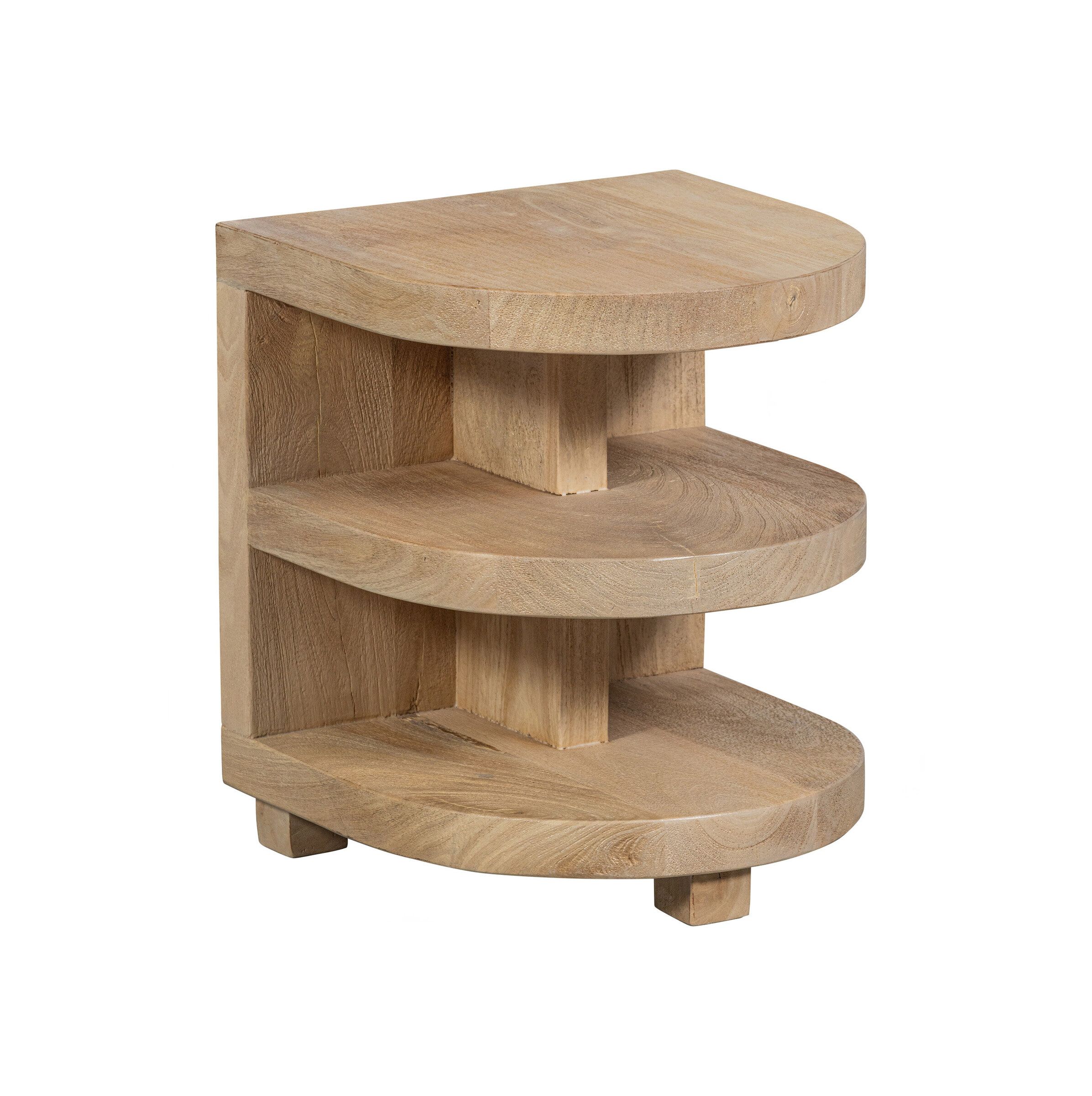 WOOOD Bijzettafel Darren Mangohout – Stoer, Rond en Natuurlijke Elegantie