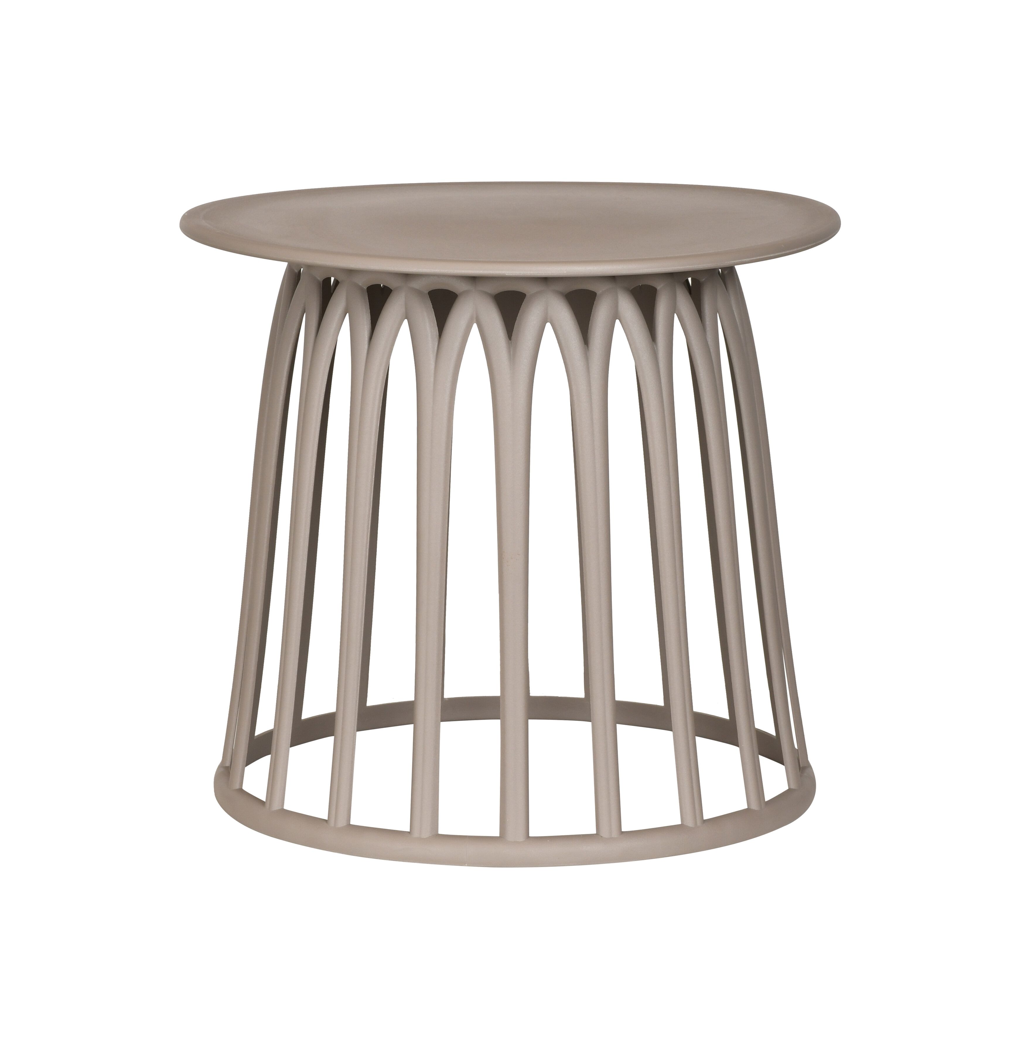 WOOOD Boy ronde bijzettafel 50 cm – taupe, UV‑beschermd voor binnen en buiten
