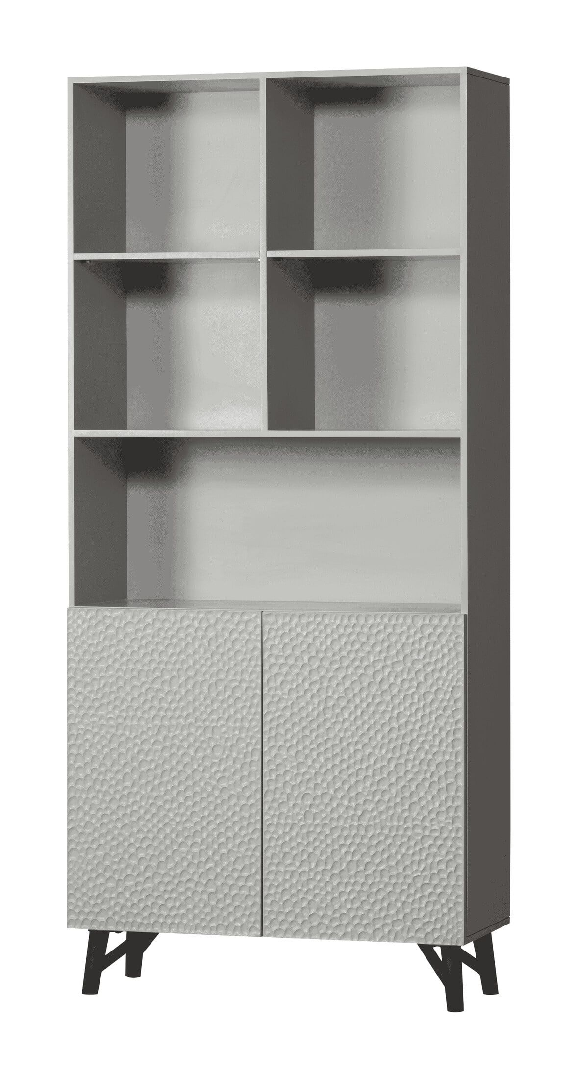 WOOOD Carved Opbergkast van Mangohout – 200×90 cm, Grijs