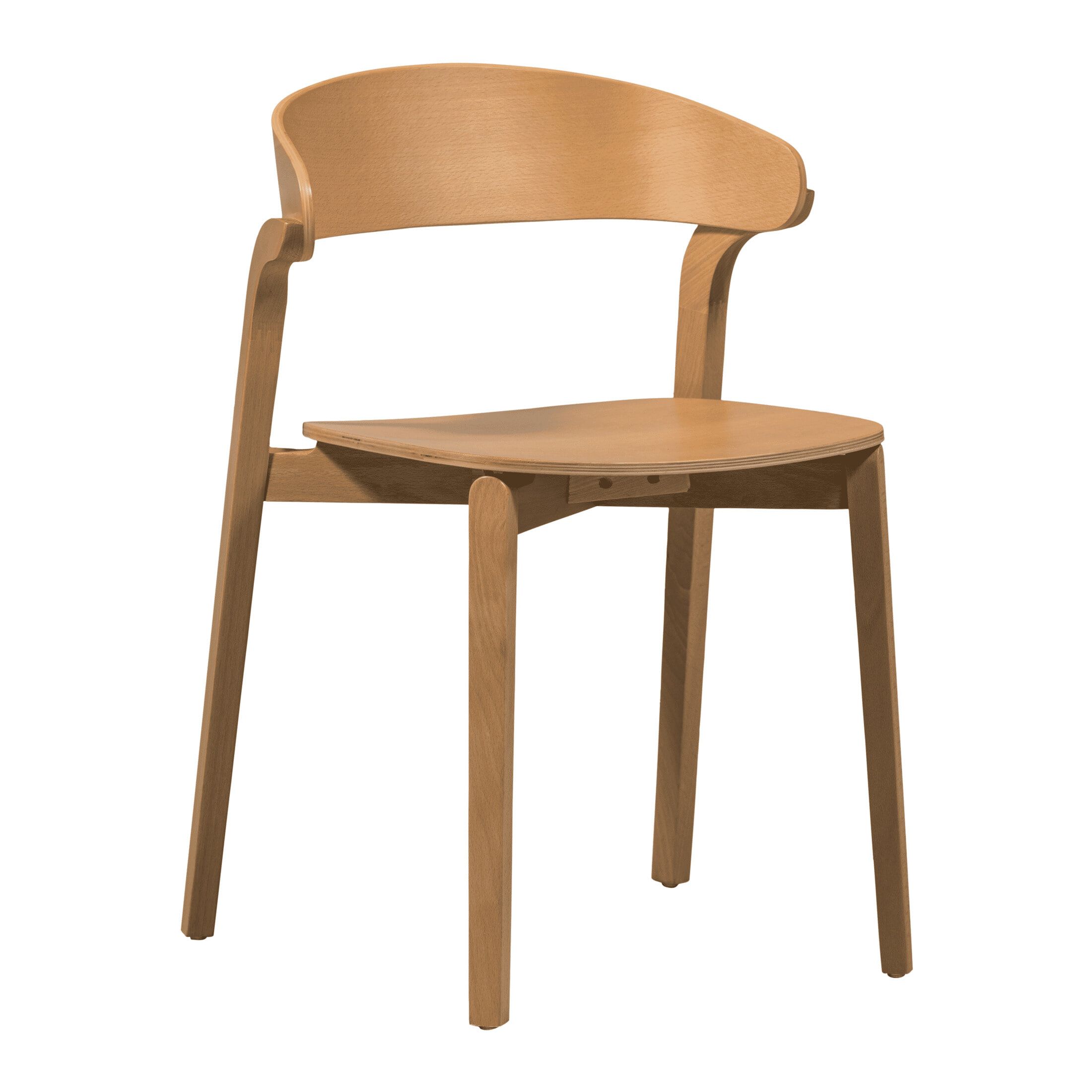 WOOOD Cras eetkamerstoel – natureel Japandi design, lichtgewicht & stapelbaar