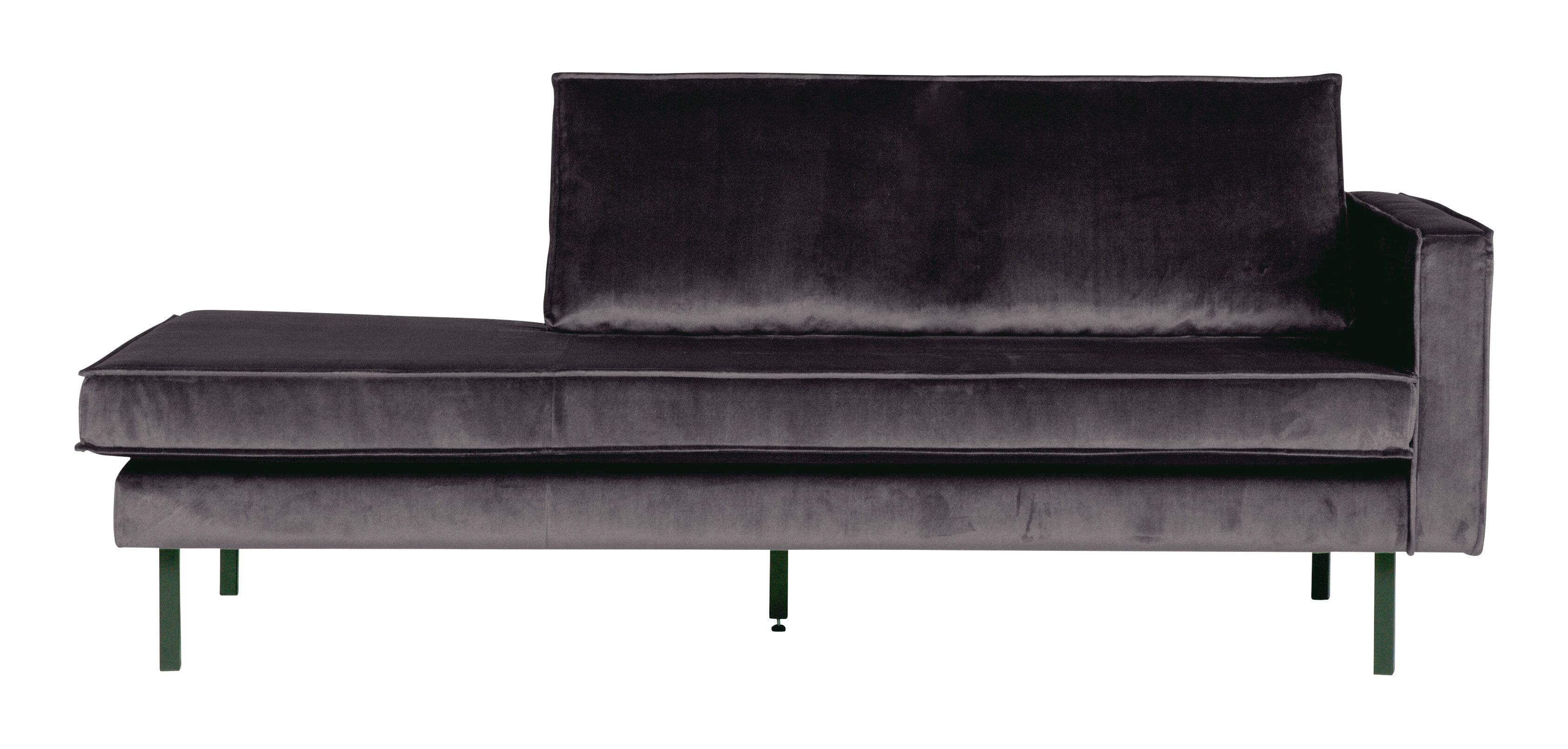WOOOD Daybed Rodeo Rechts – Antraciet Velvet, Modern Comfort voor de Nederlandse Woonkamer