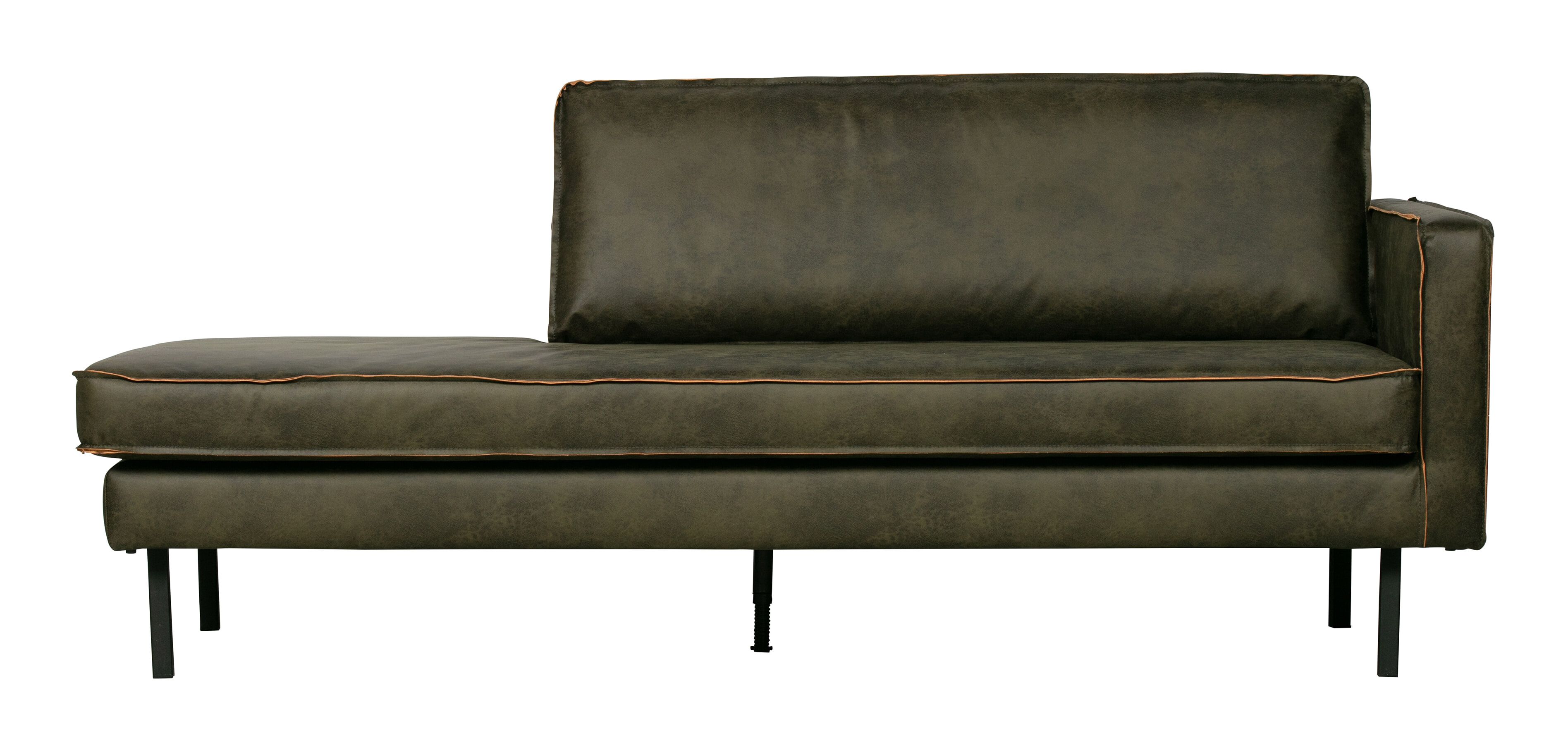 WOOOD Daybed Rodeo Rechts – Army – Moderne Lederen Luxe voor Jouw Woonkamer