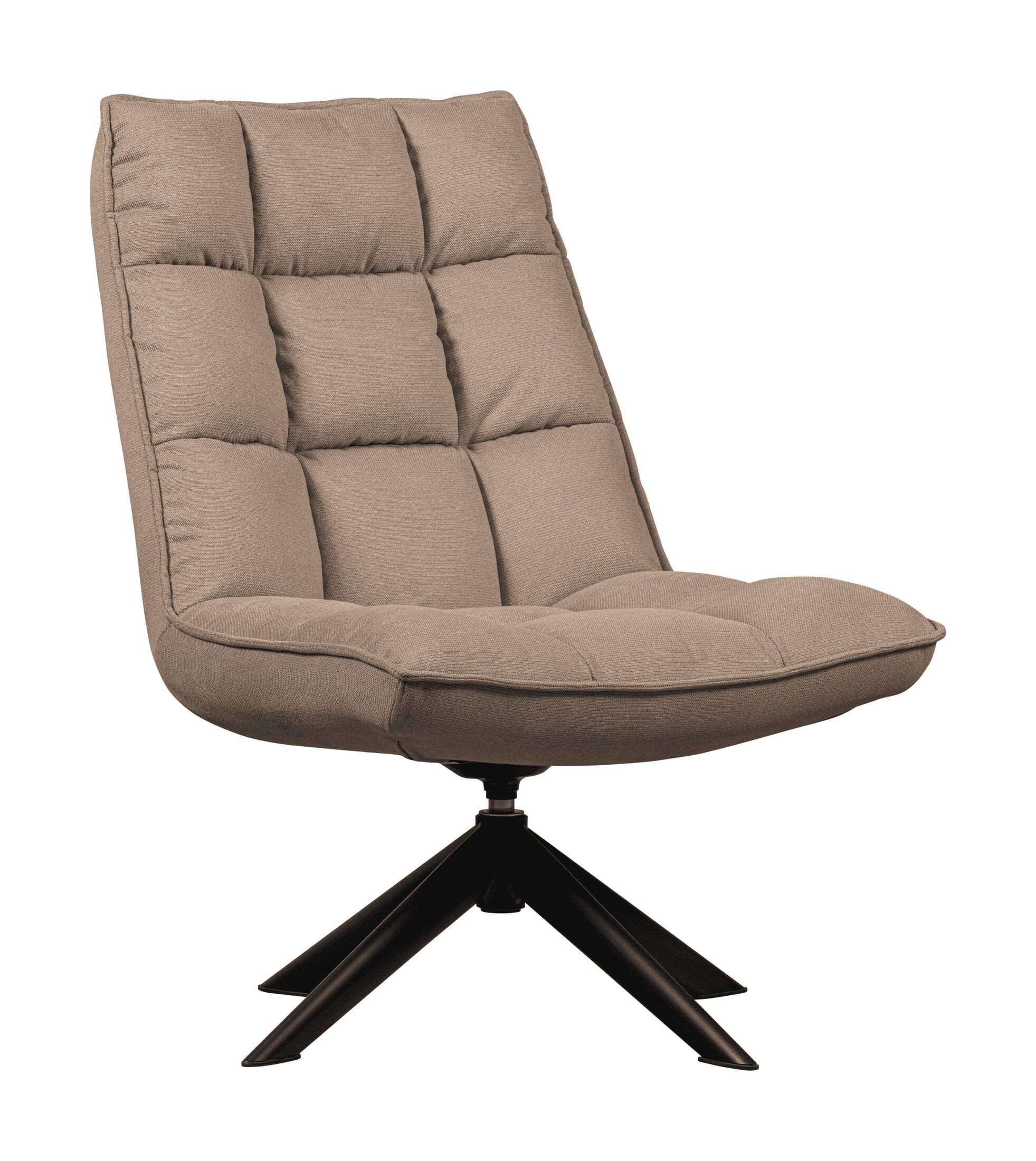 WOOOD Draaifauteuil Jouke – Comfortabele Zandkleurige Relaxstoel