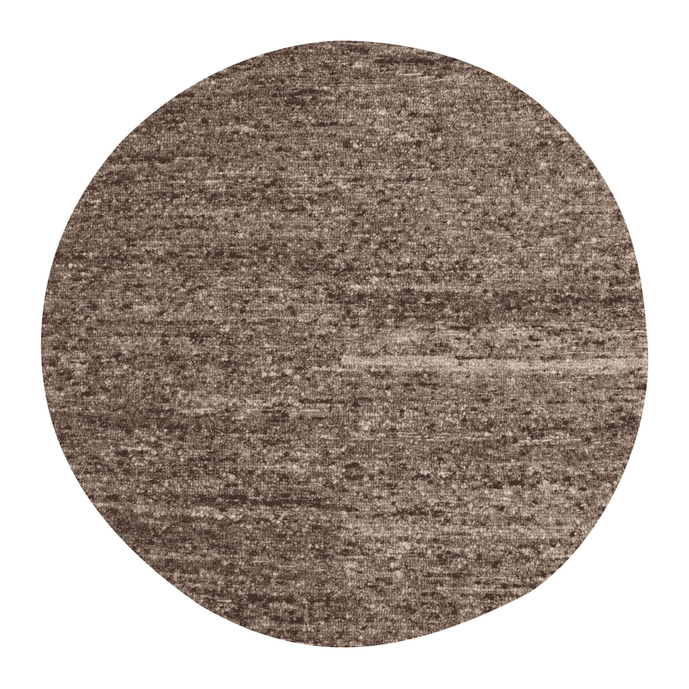 WOOOD Efia Rond Vloerkleed 200 cm – warm bruine melange voor elk interieur