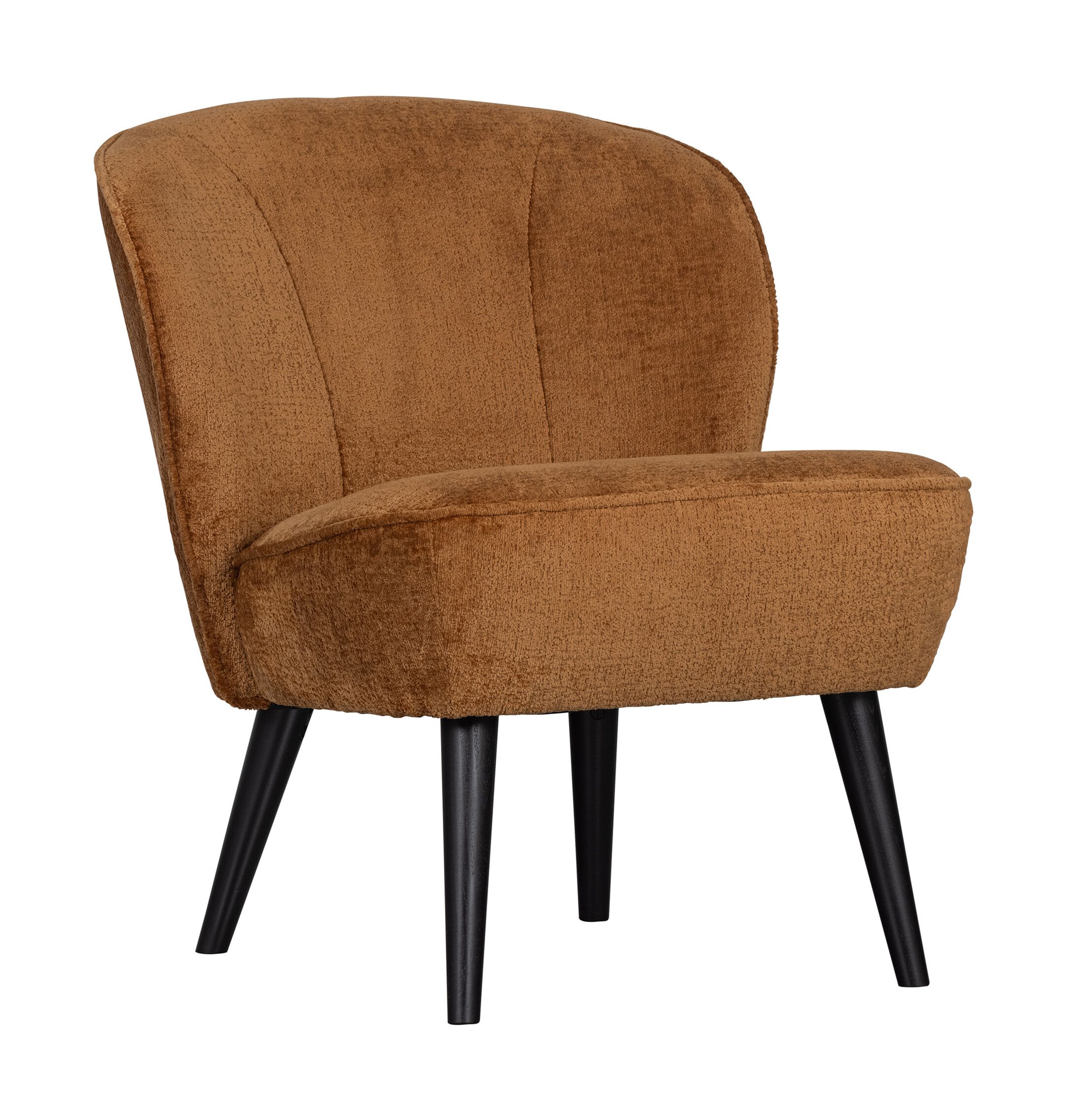 WOOOD Fauteuil Sara Chenille – Luxe velvet in warme cognac