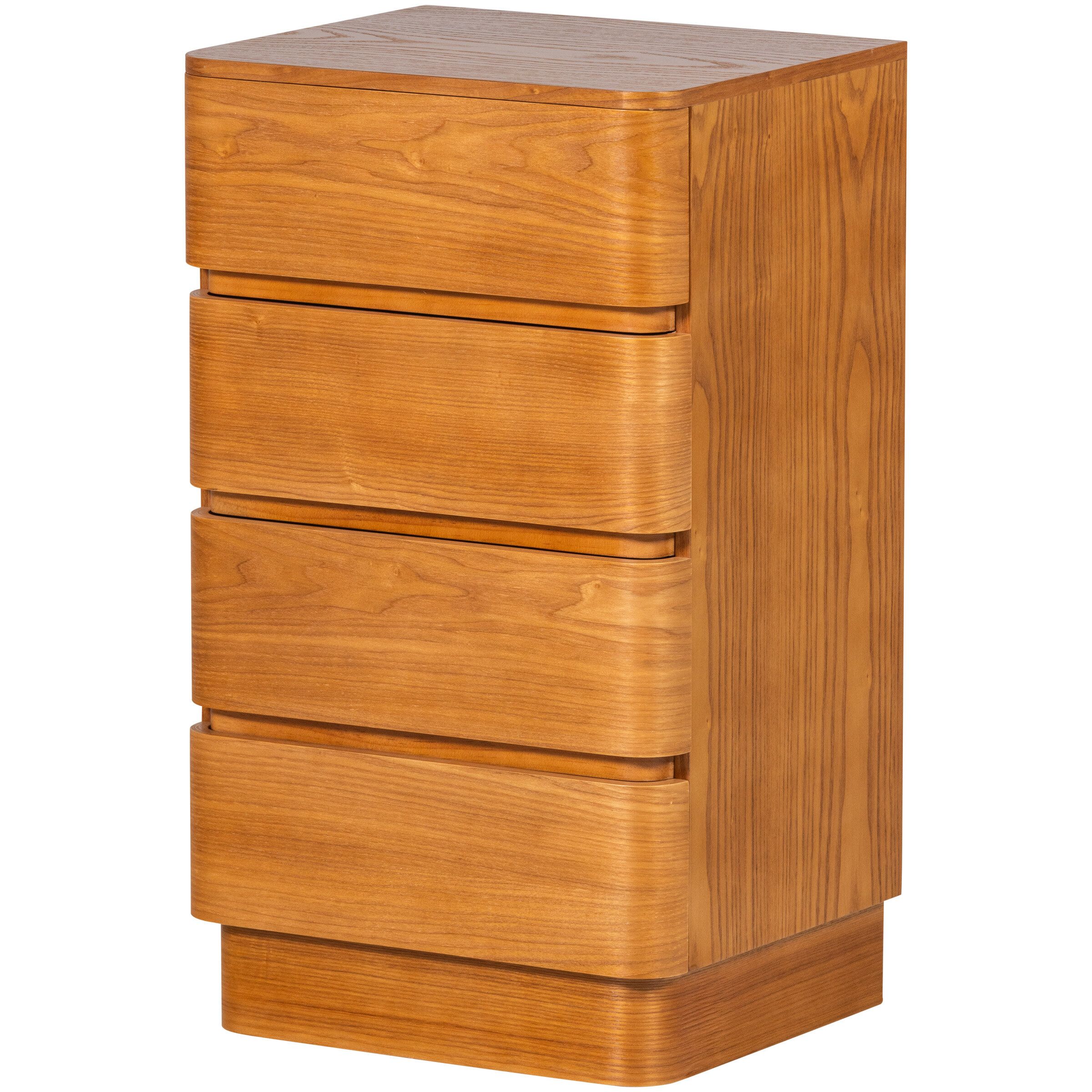 WOOOD Fejo ladekast – compacte 4‑lade opberger in warme bruine MDF
