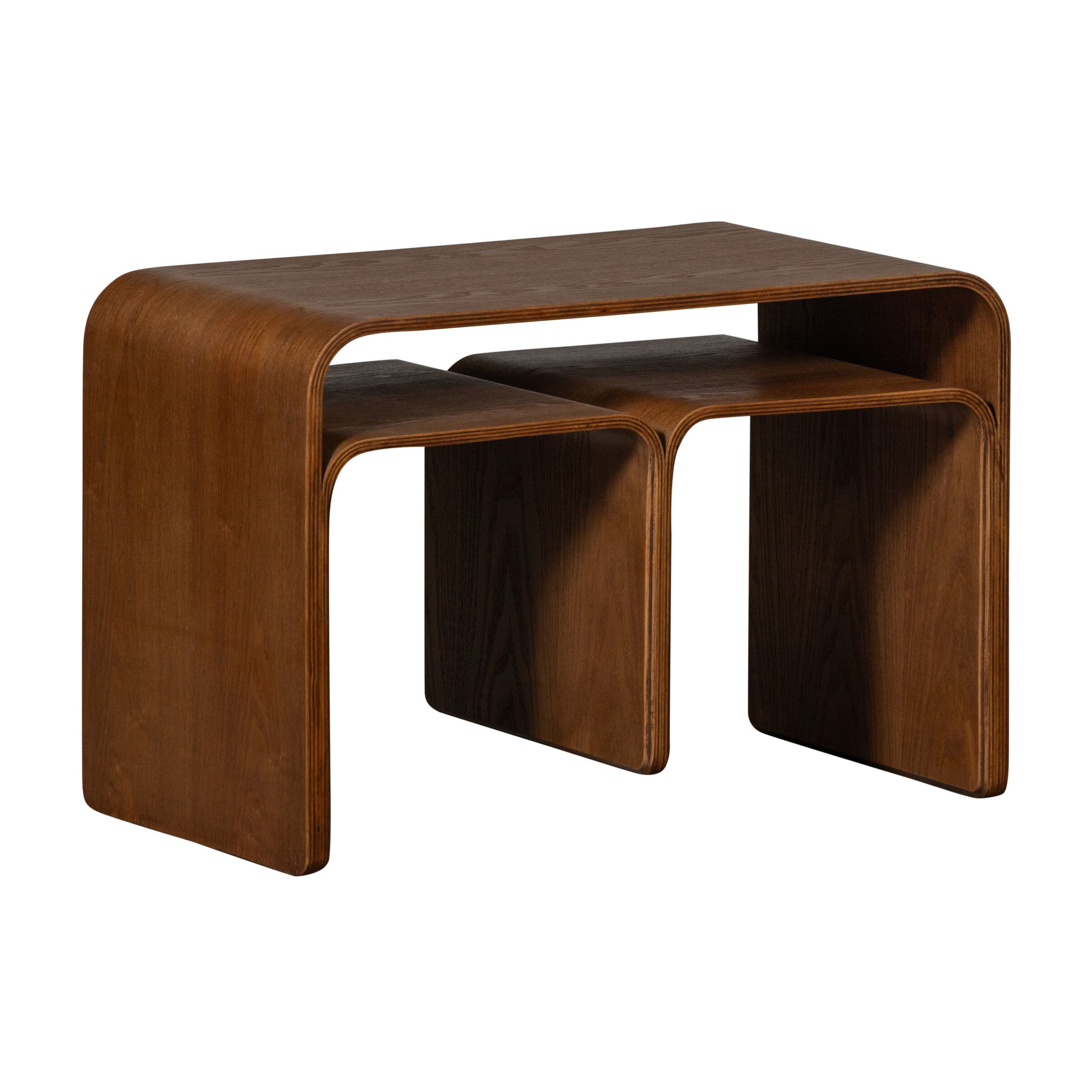 WOOOD Frey Bijzettafel 60 × 32 cm – Warme walnootafwerking