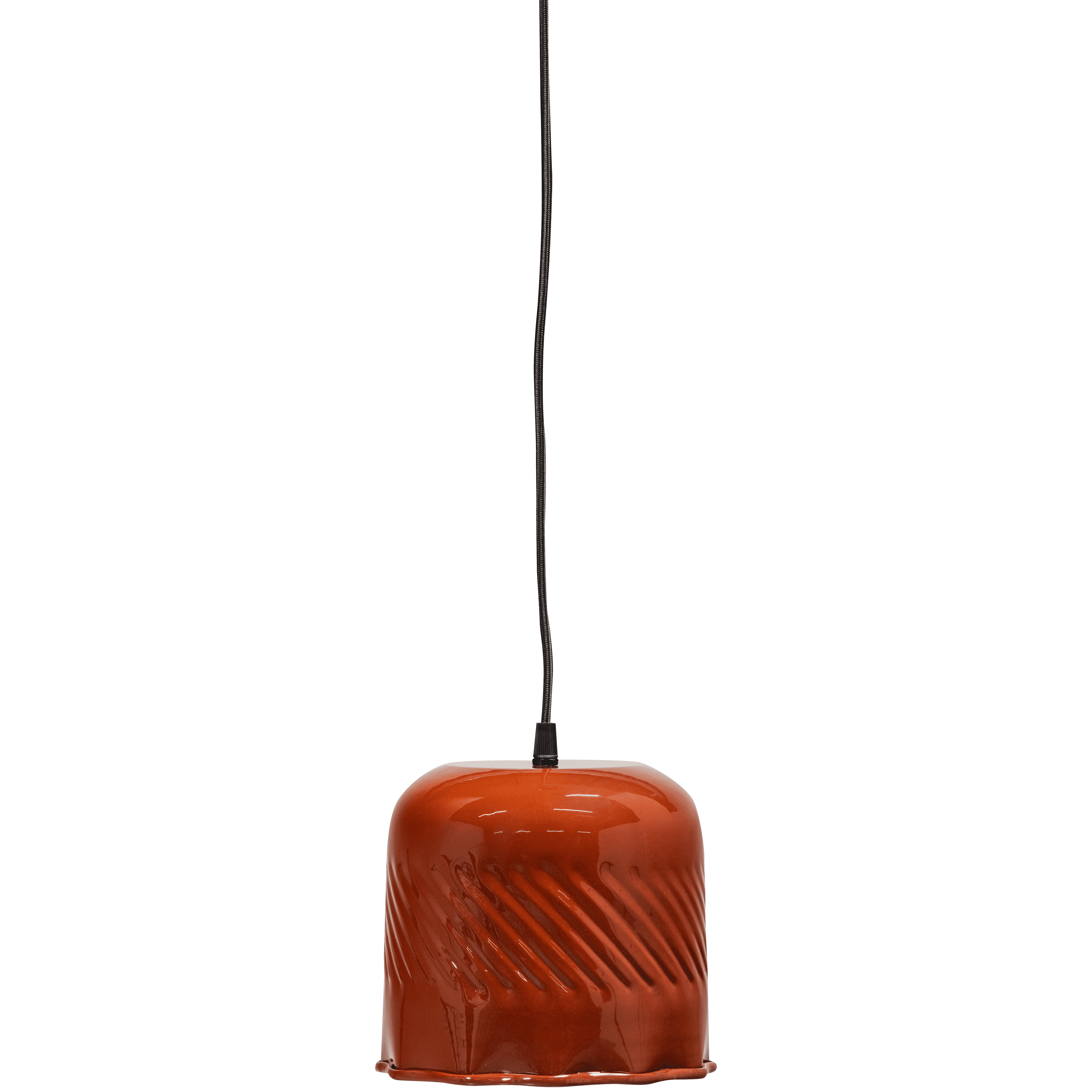 WOOOD Hanglamp Arleso – Moderne metaallamp in warm oranje/bruin