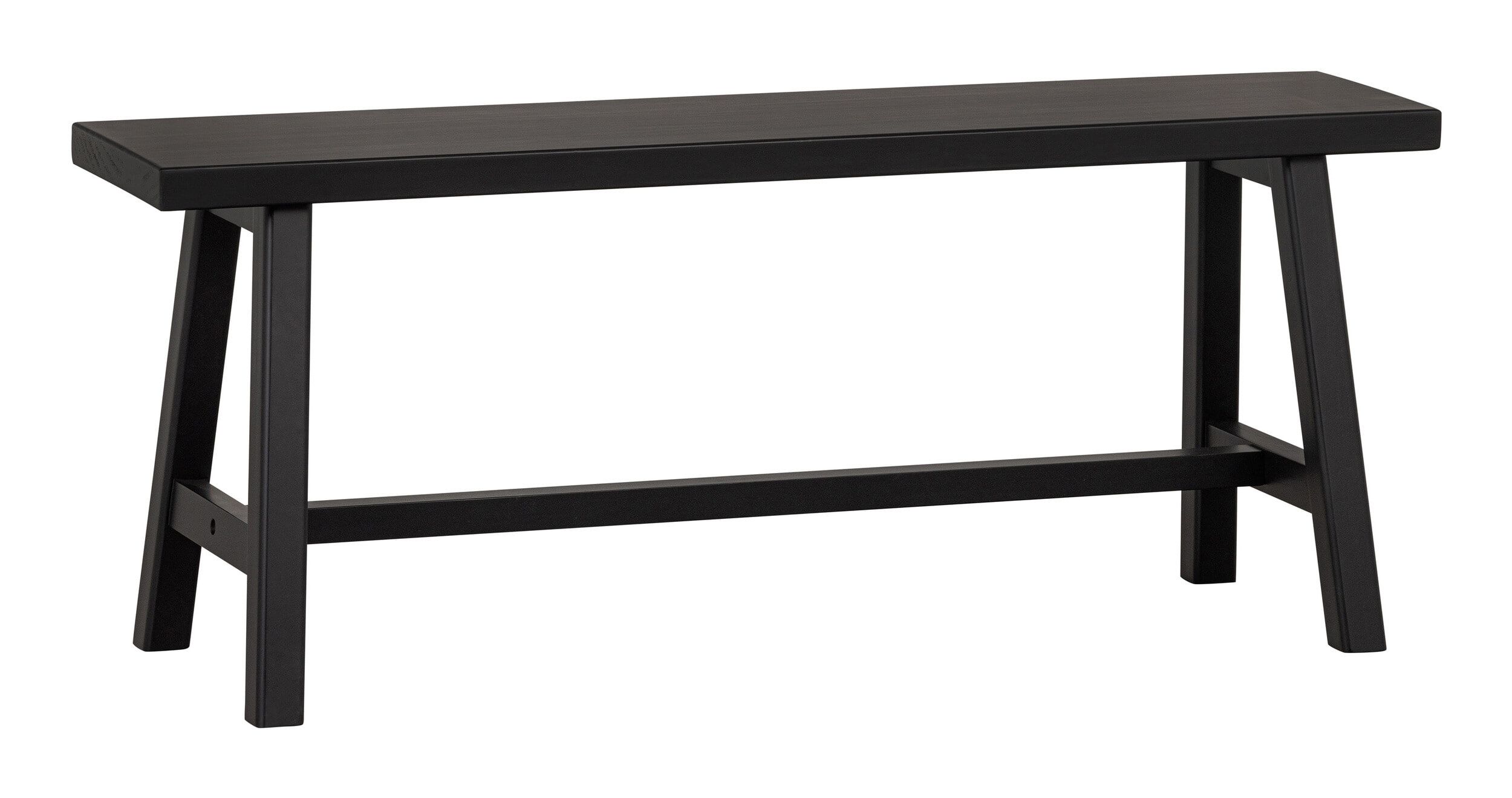 WOOOD Imme – Strakke Zwarte Eetkamerbank van Grenenhout (110 cm)