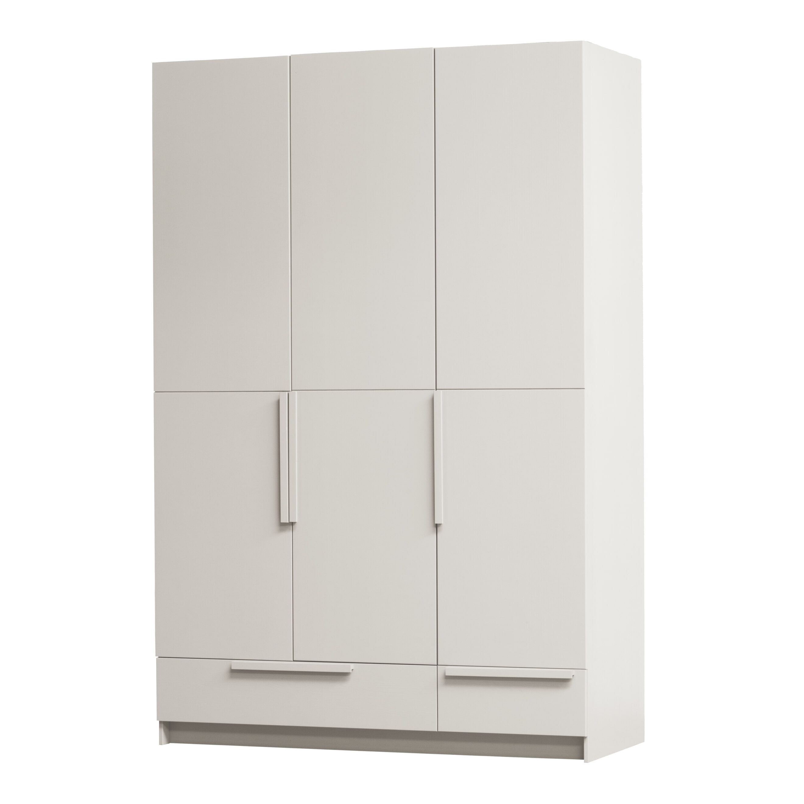 WOOOD Kledingkast Pure Grenenhout – Ruime 3‑deurs opbergoplossing in Dust