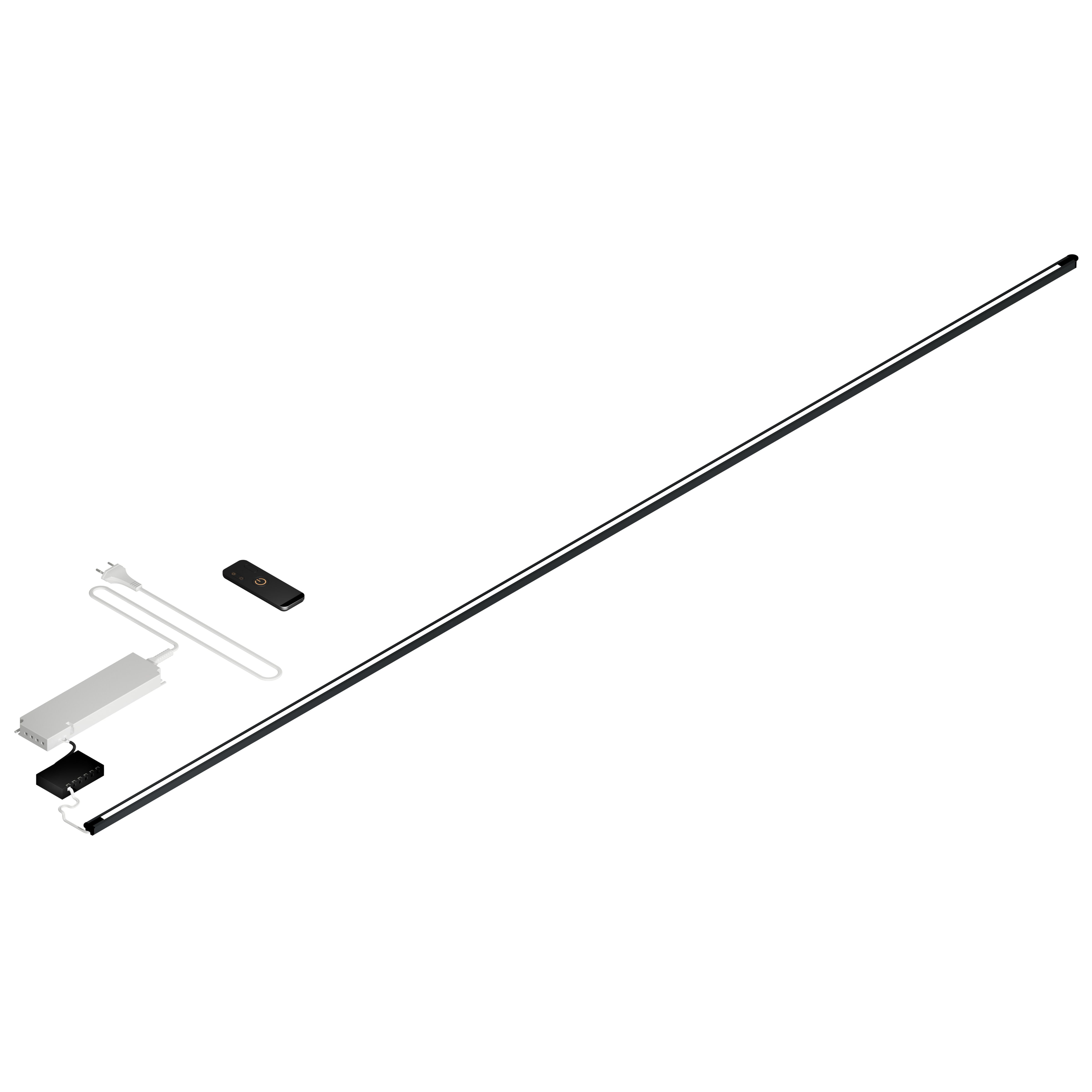 WOOOD LEDstrip 170 cm voor TV-meubel Pencil & Teo – Dimbaar, draadloos bedienbaar (zwart)