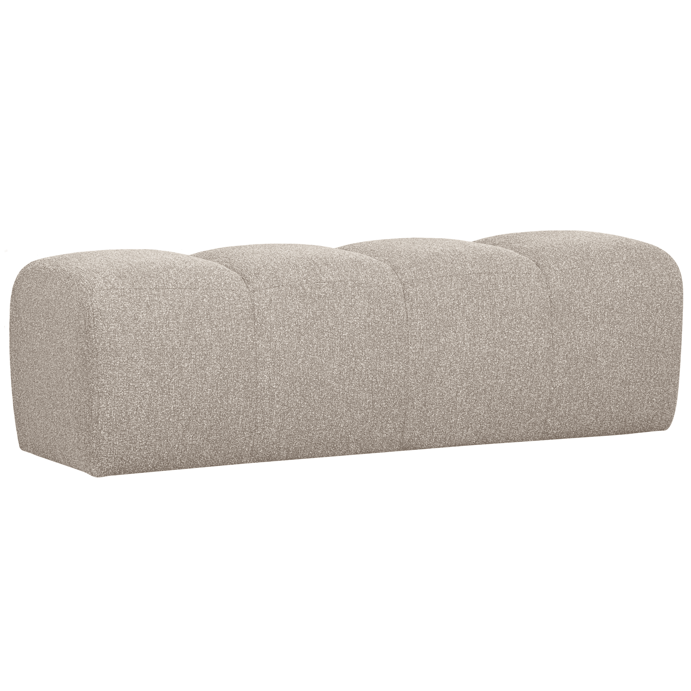 WOOOD Mojo Bankje – Comfortabel Bouclé Zitmeubel in Beige Melange (160 cm)