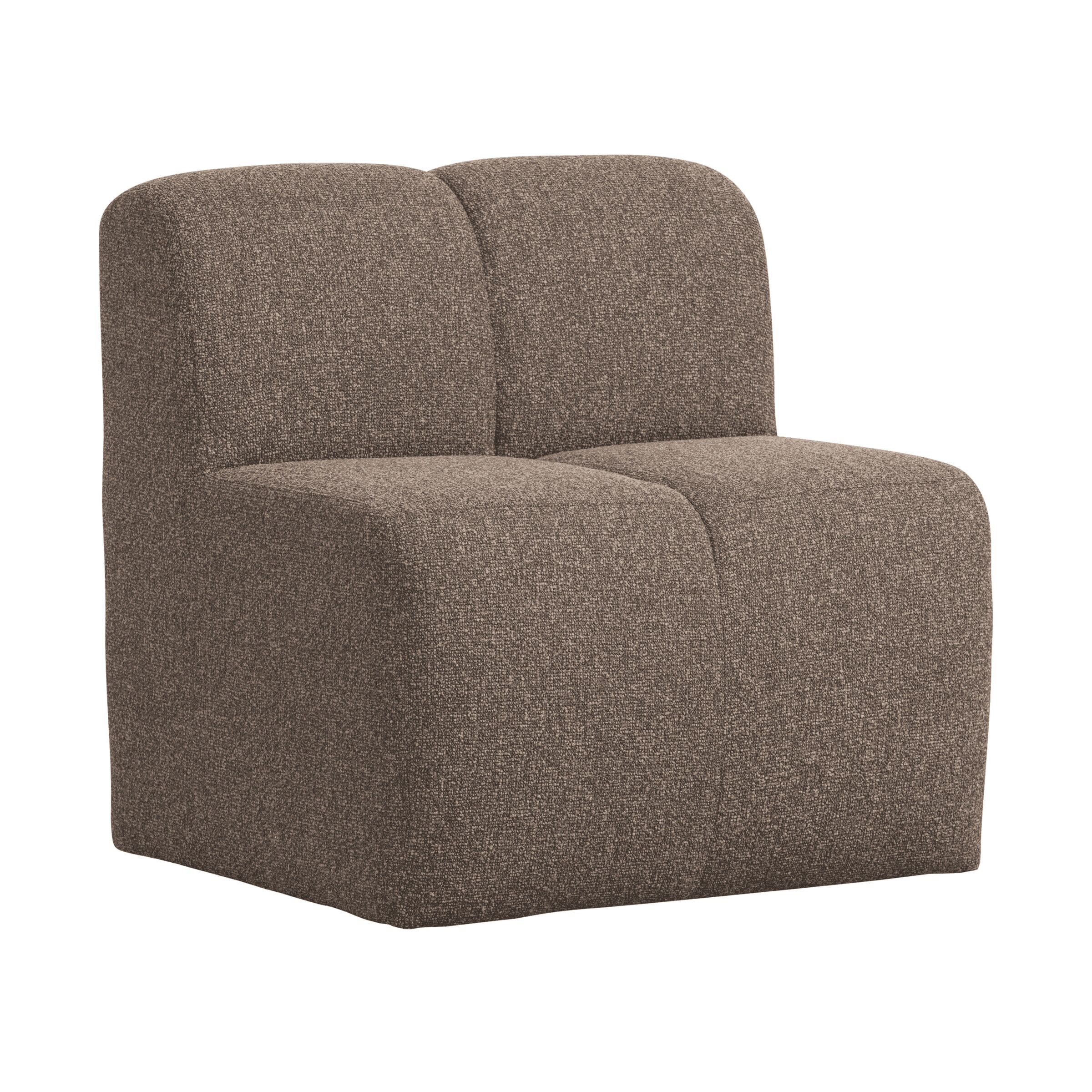 WOOOD Mojo Eetbank 84 cm in Bouclé Bruin Melange – Comfort en stijl voor elke eetkamer