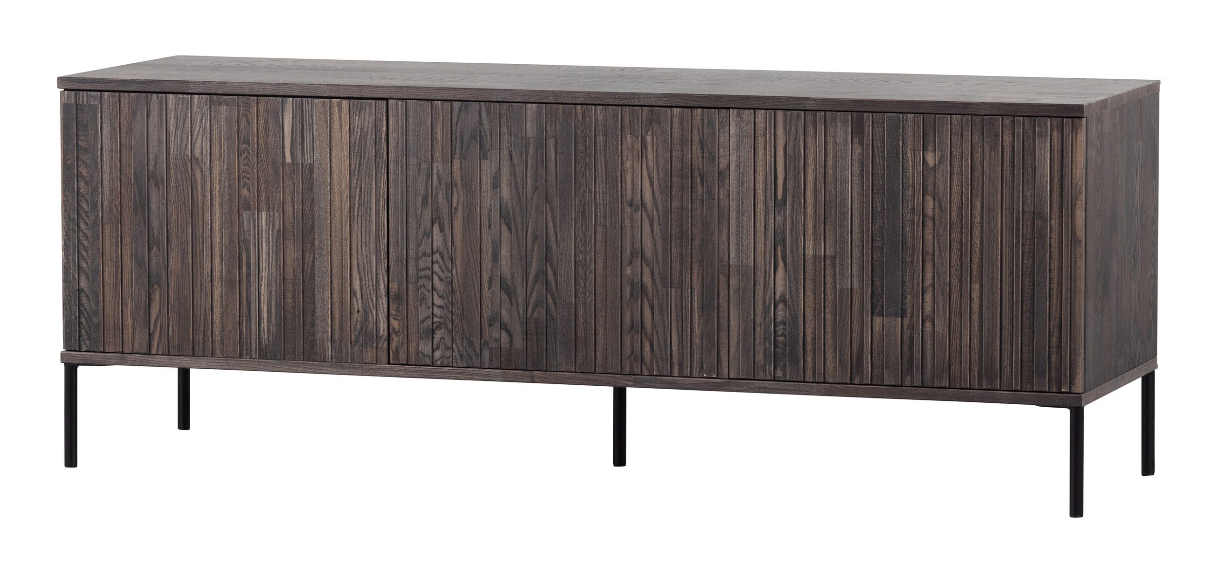 WOOOD New Gravure TV‑meubel 150 cm – Espresso, massief essenhout