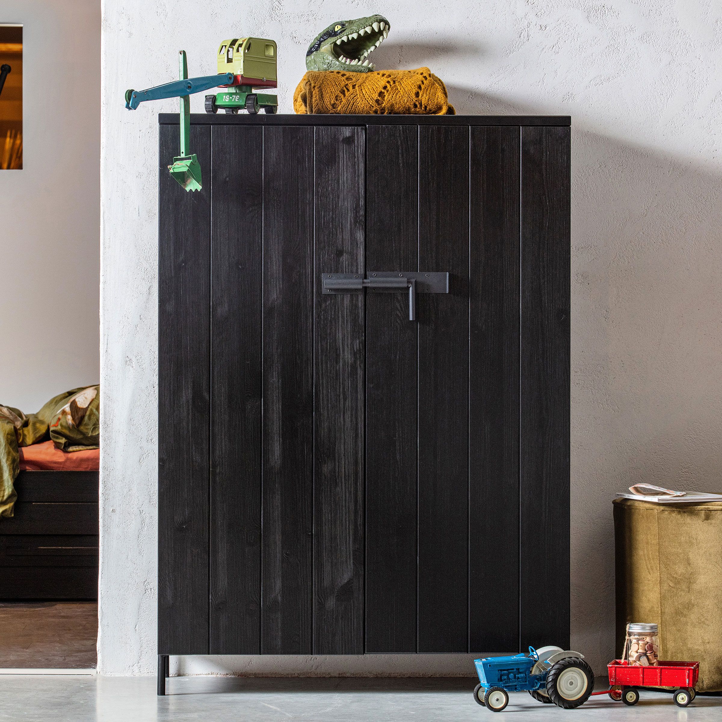 WOOOD Opbergkast Bruut – Stoer Zwart Design voor elke Kamer