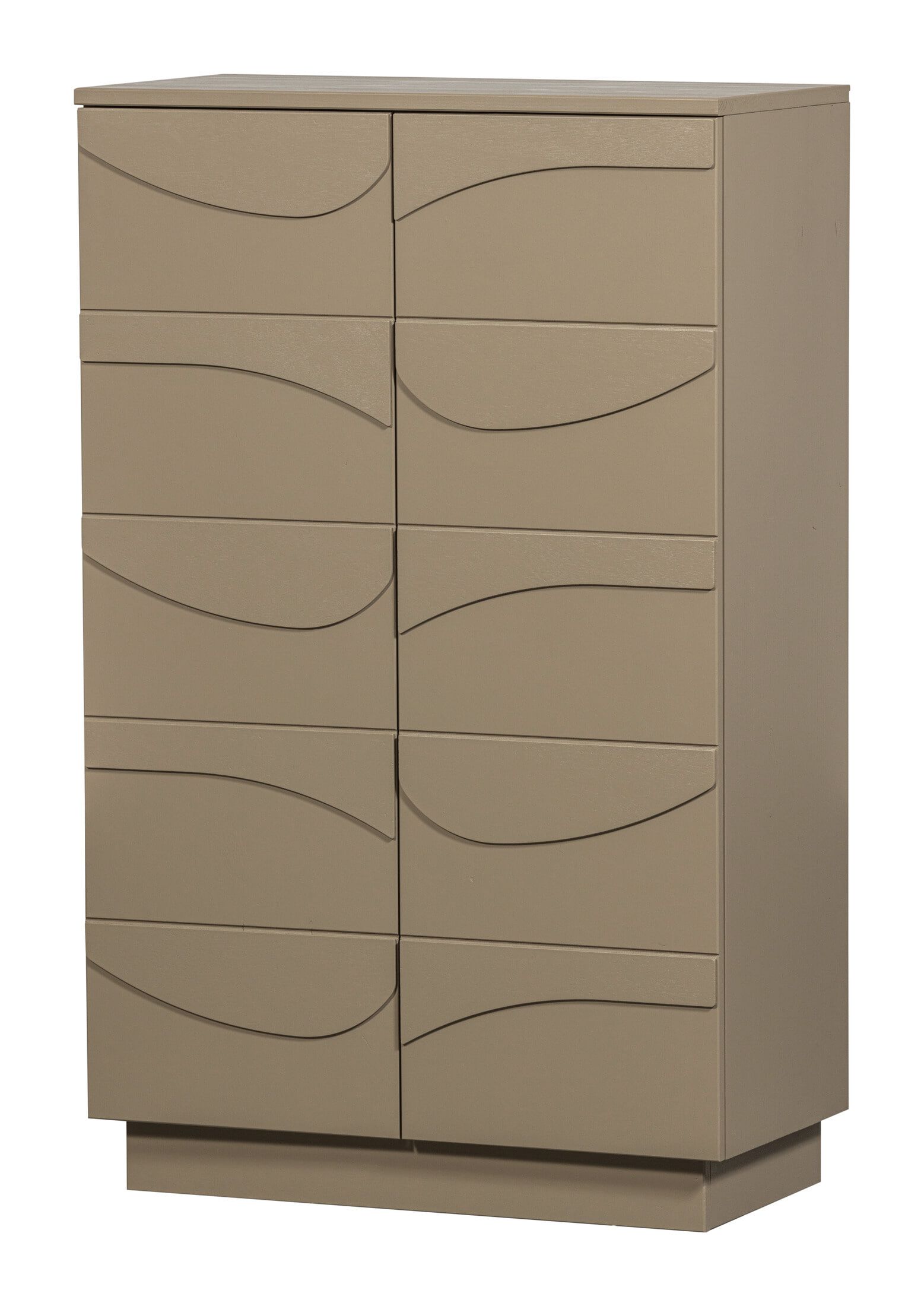 WOOOD Opbergkast Teo 116 × 72 cm – Moderne mudkleur met 3D‑effect