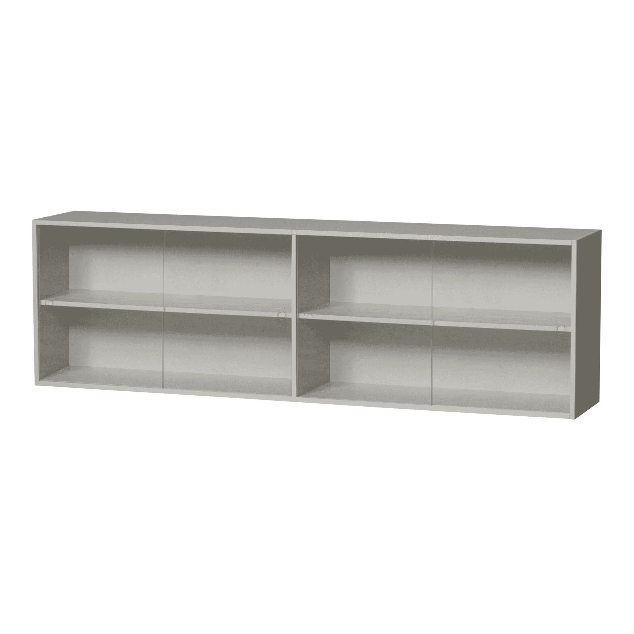 WOOOD Opzetkast Klink – Minimalistisch TV‑meubel van grenenhout, 200 cm (grijs)
