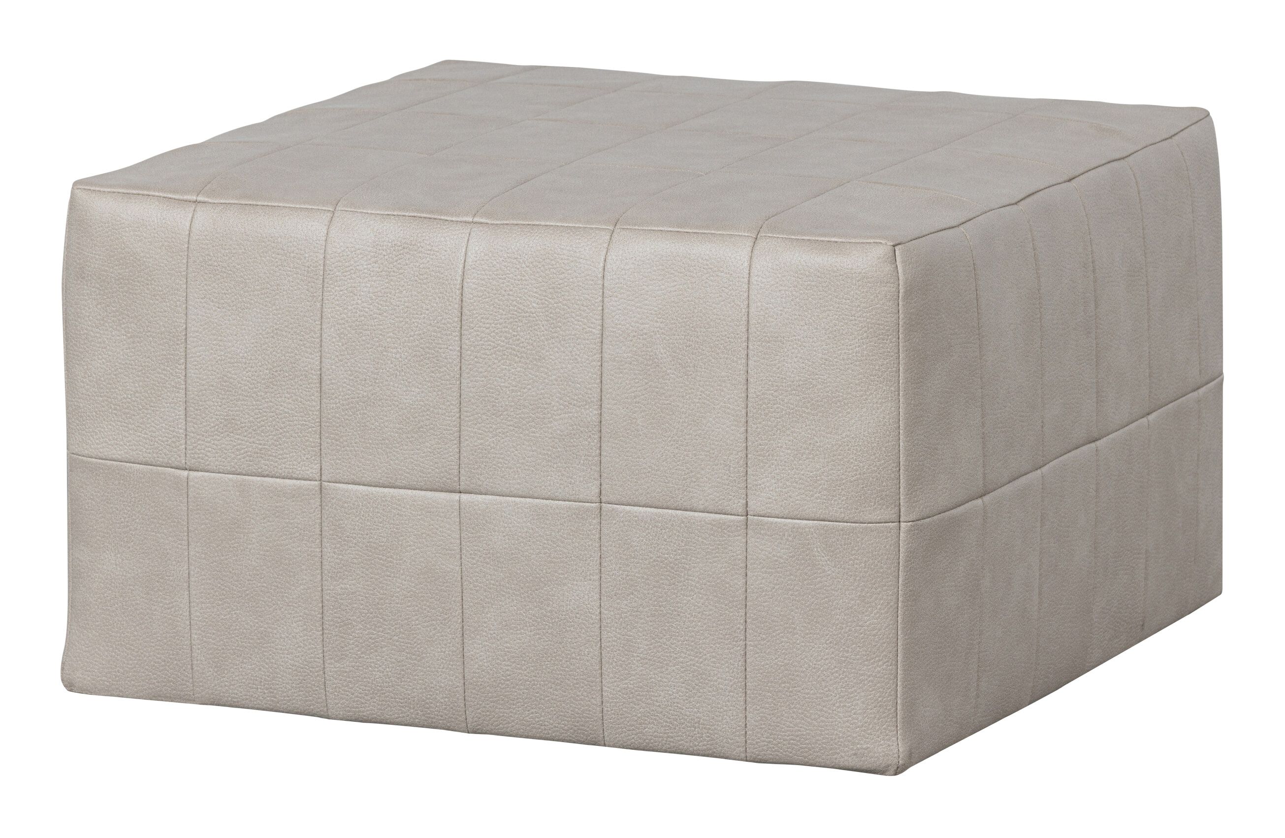 WOOOD Patchwork Poef Naturel – Stijlvolle Lederlook Zitbank voor elk interieur