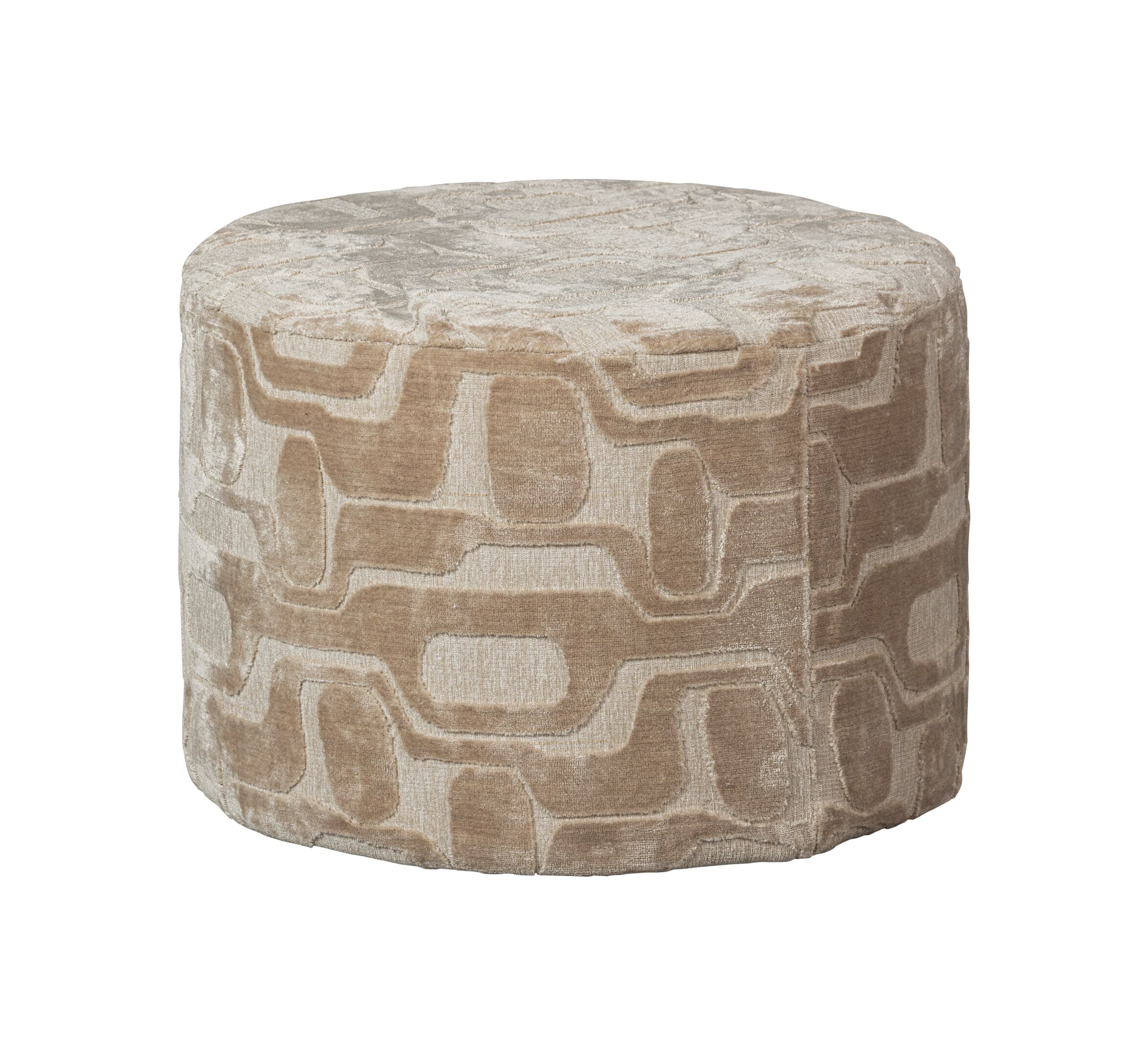WOOOD Poef Yago 60 cm – Naturel, stijlvolle zitoptie uit de Exclusive collectie