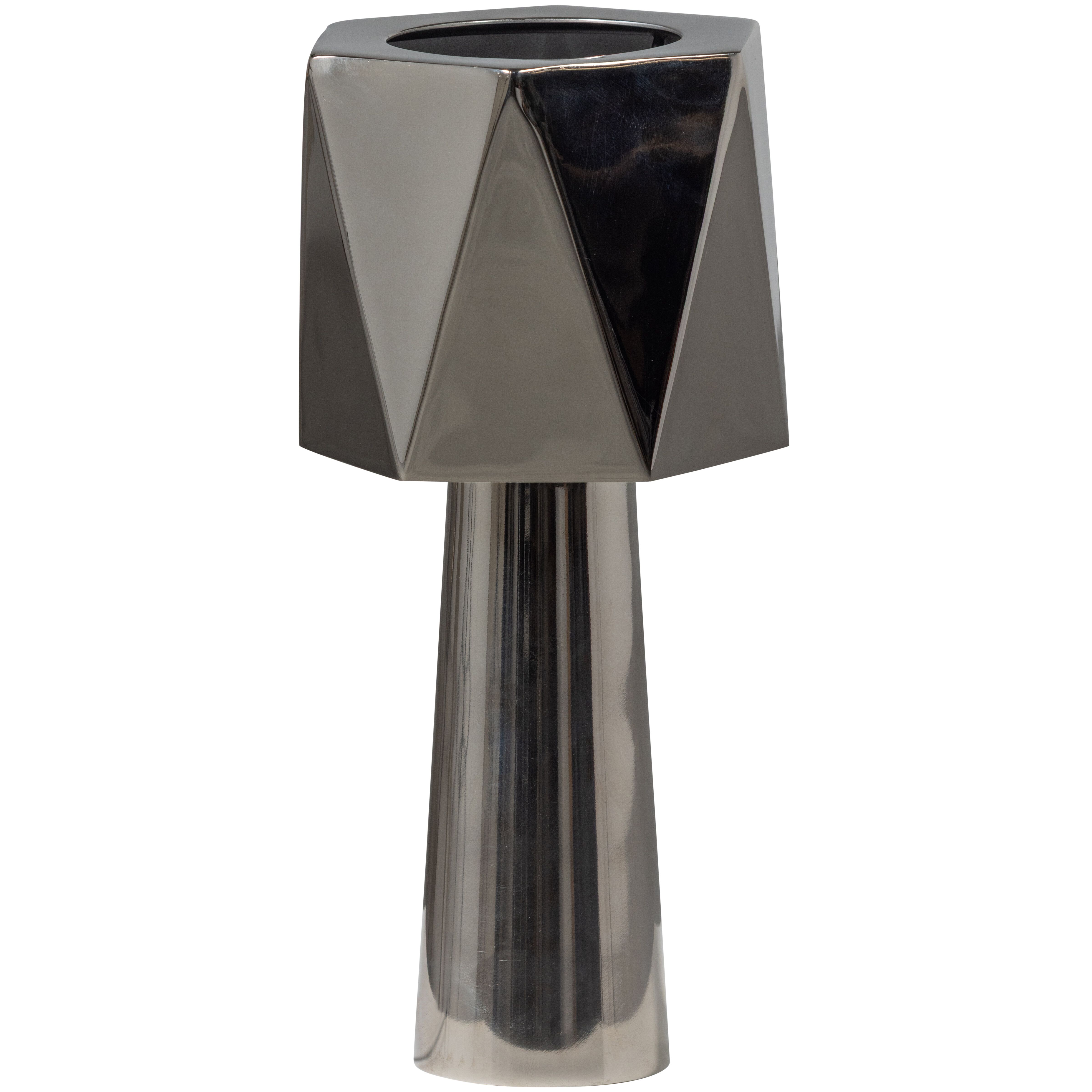WOOOD Rea – Strakke chroom tafellamp voor een modern interieur