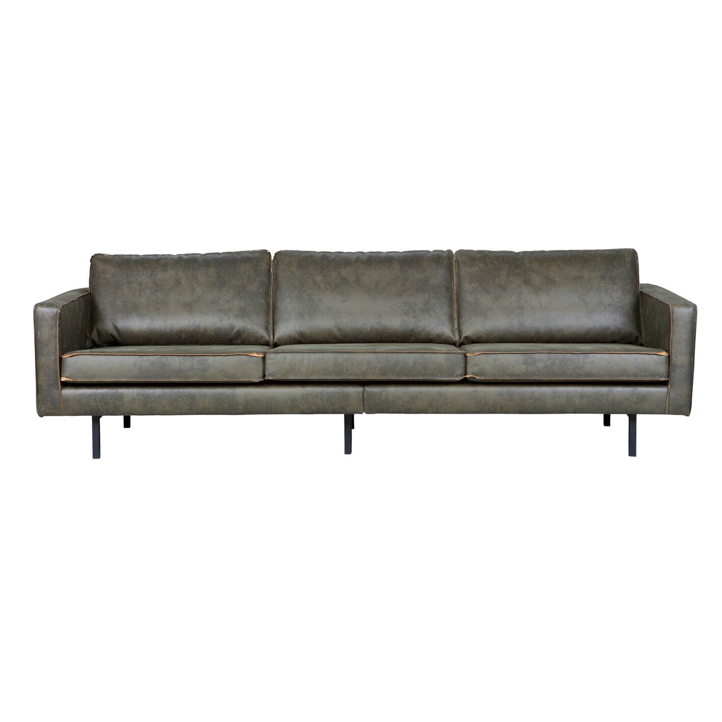 WOOOD Rodeo 3‑zits bank in legergroen – modern comfort & duurzame lederlook