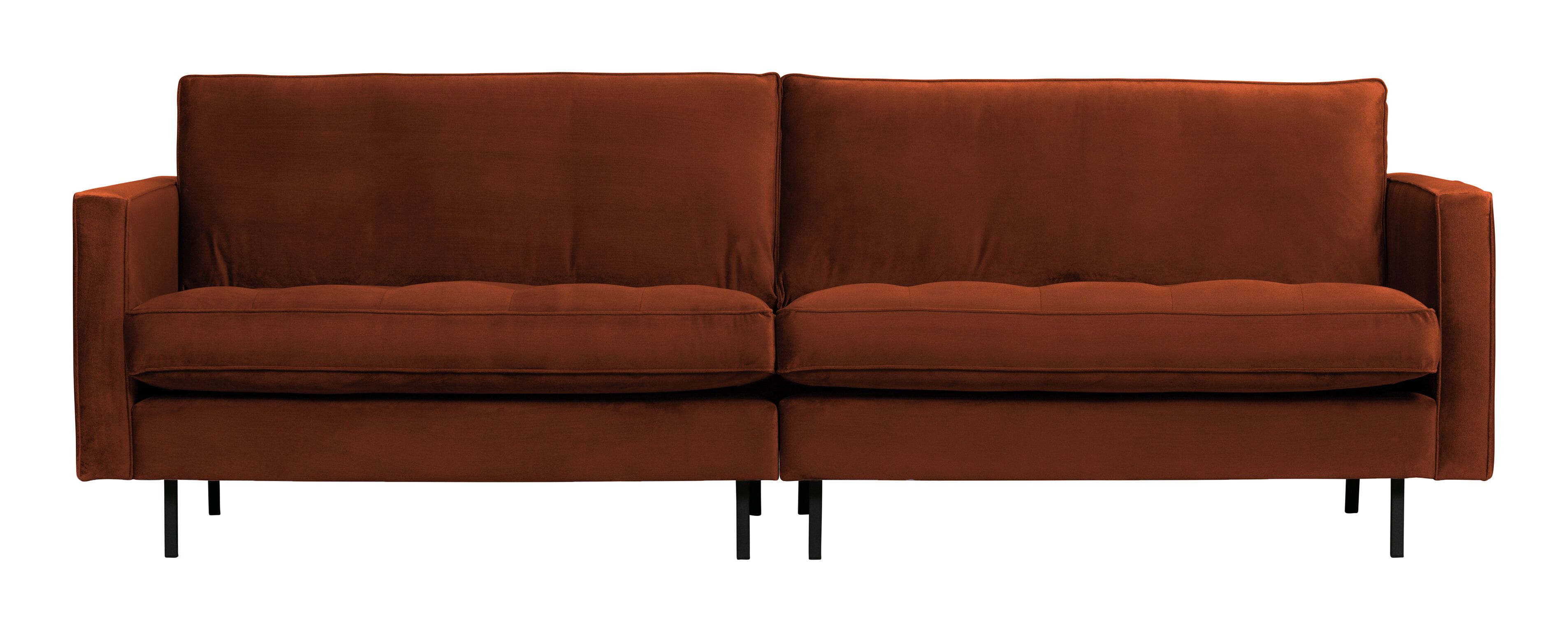 WOOOD Rodeo 3-zits bank – roestbruin velvet, modern & duurzaam