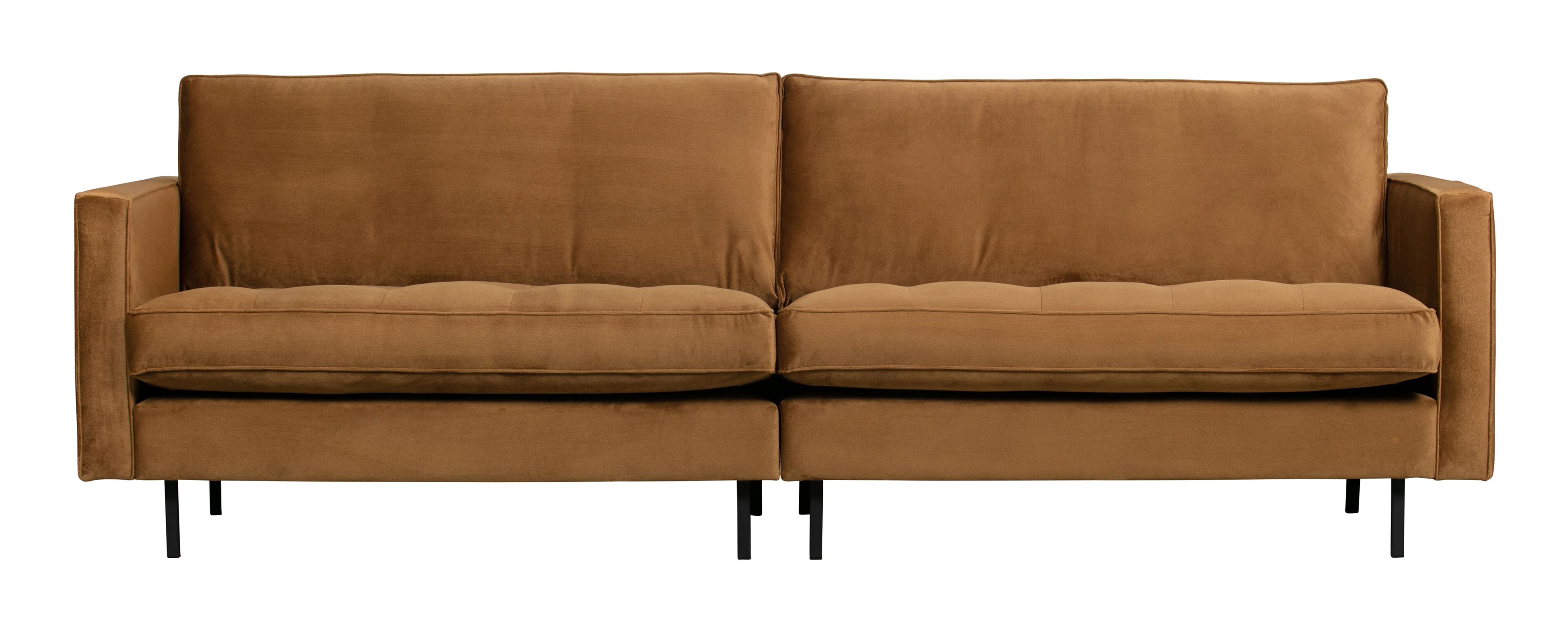 WOOOD Rodeo 3‑zits Velvet bank – honiggeel, modern comfort voor elke leefruimte