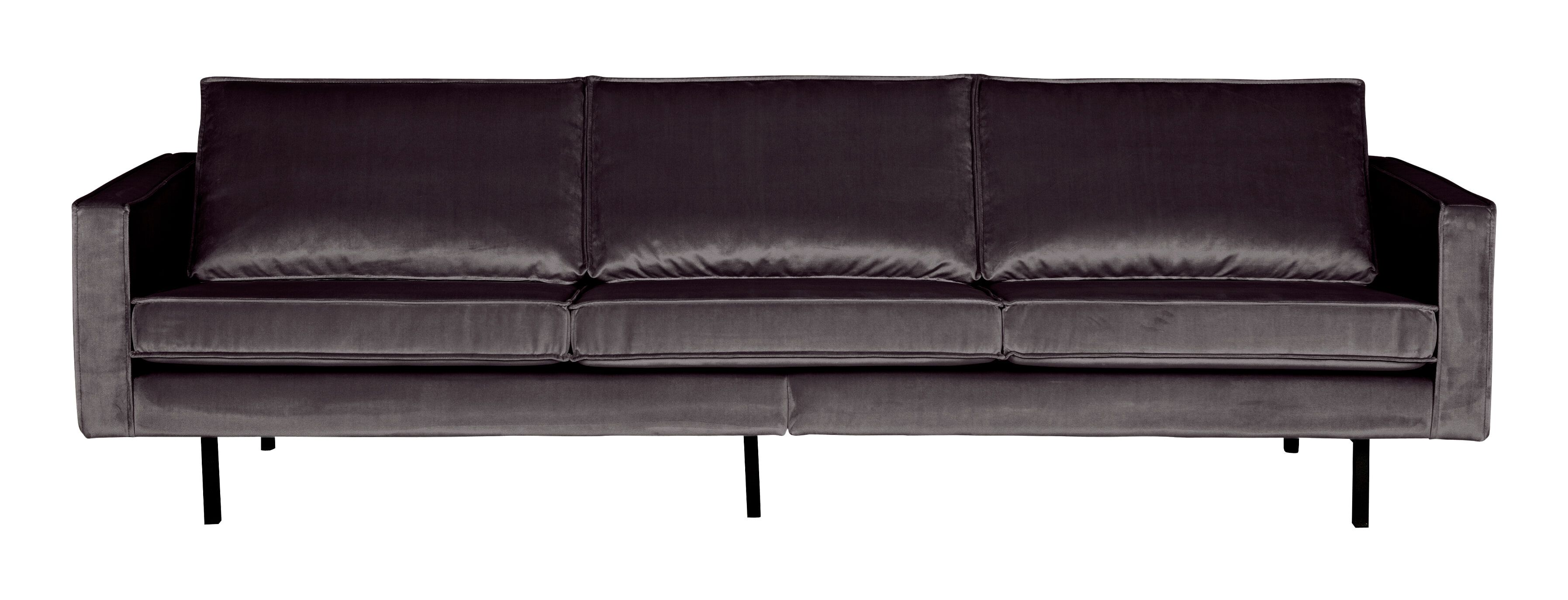 WOOOD Rodeo 3‑zits Velvetbank – Luxe retro‑comfort in antraciet