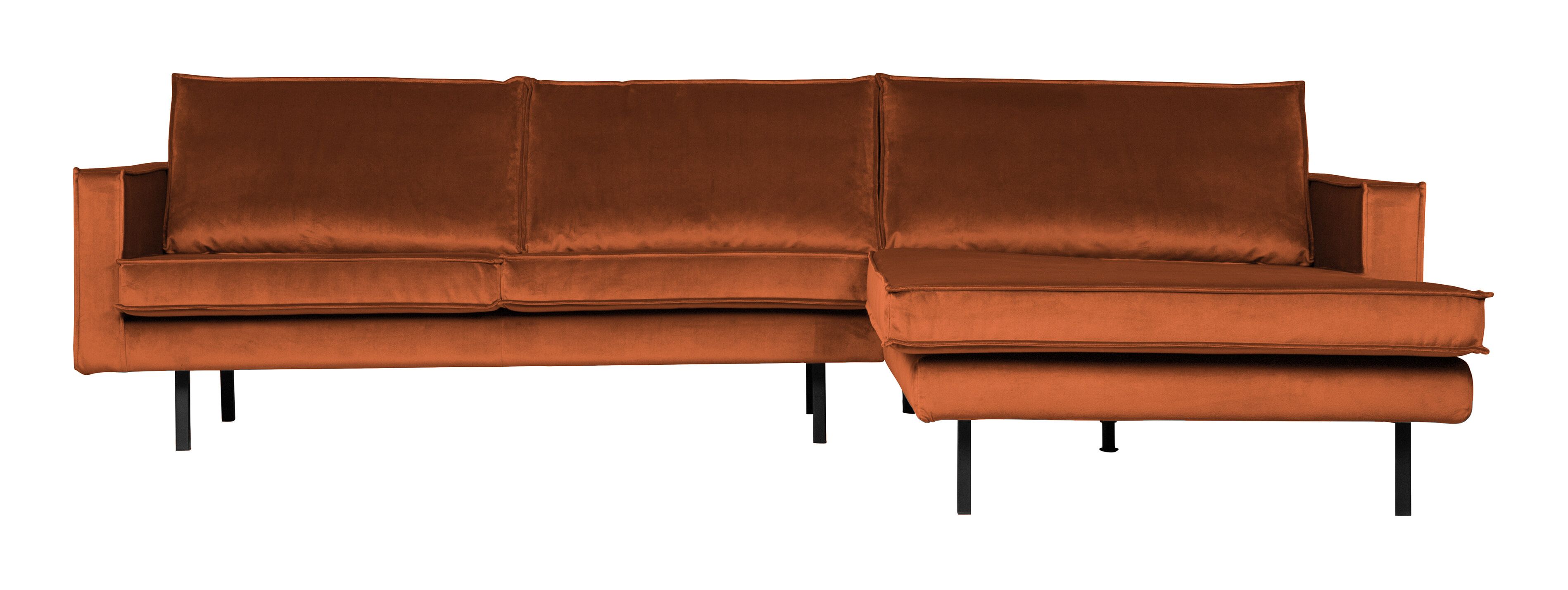 WOOOD Rodeo Chaise Longue Rechts – Luxe Velvet in Roestbruin