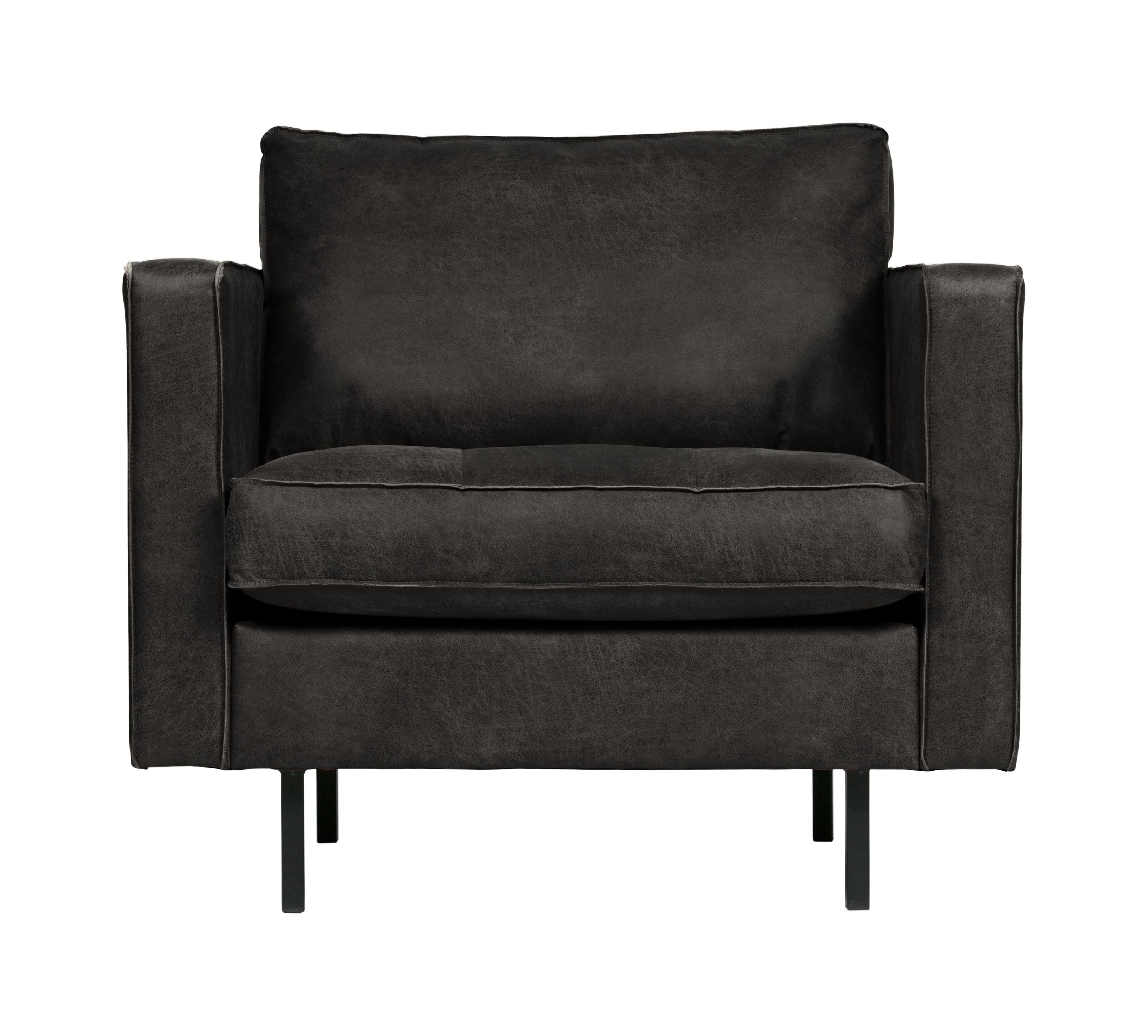 WOOOD Rodeo Classic Fauteuil – Antraciet, Eco Leder, Modern & Stoer