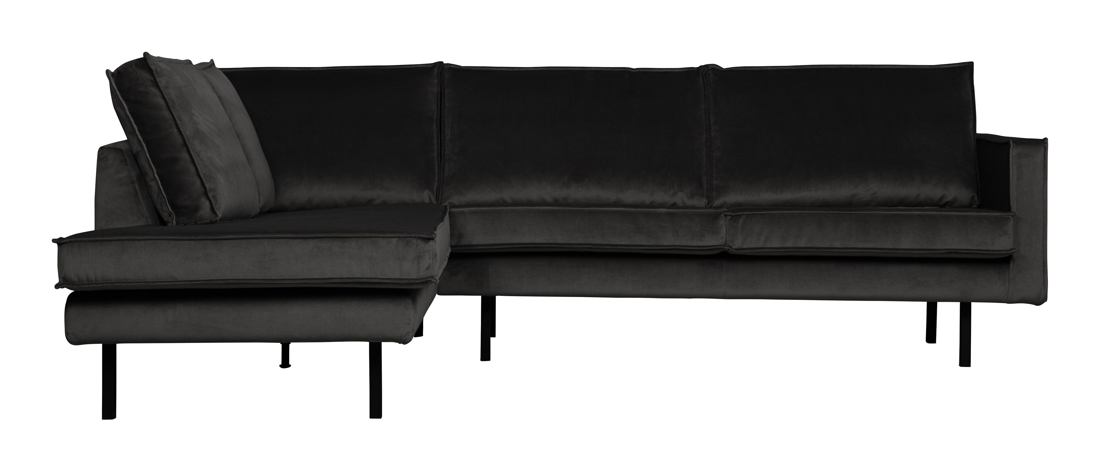 WOOOD Rodeo hoekbank in luxe velvet – antraciet, modern design