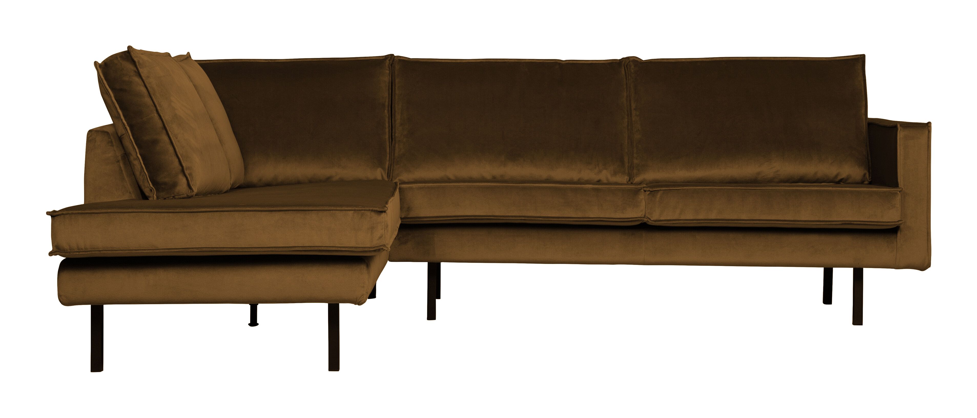 WOOOD Rodeo Hoekbank Links in Honing Geel – Luxe Velvet & Tijdloos Design