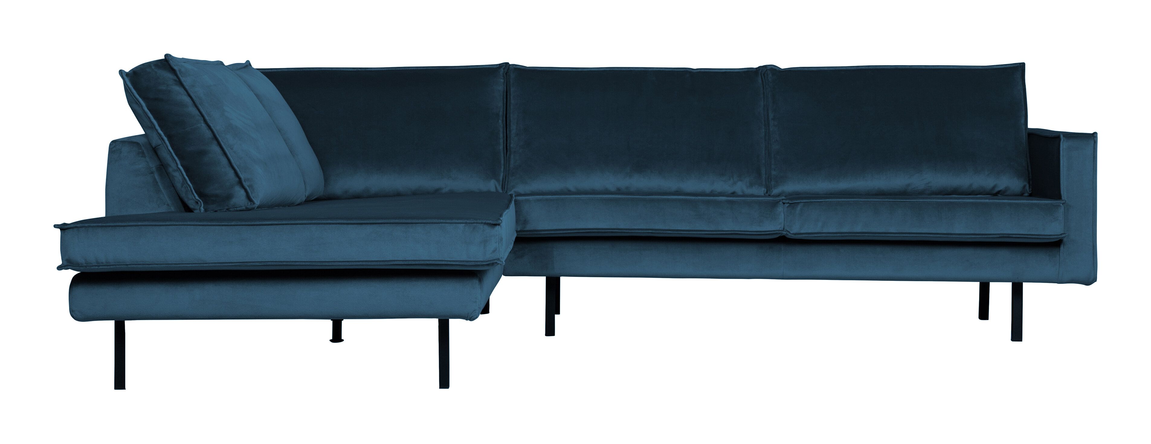 WOOOD Rodeo Hoekbank Links – Luxe Velvet in Blauw