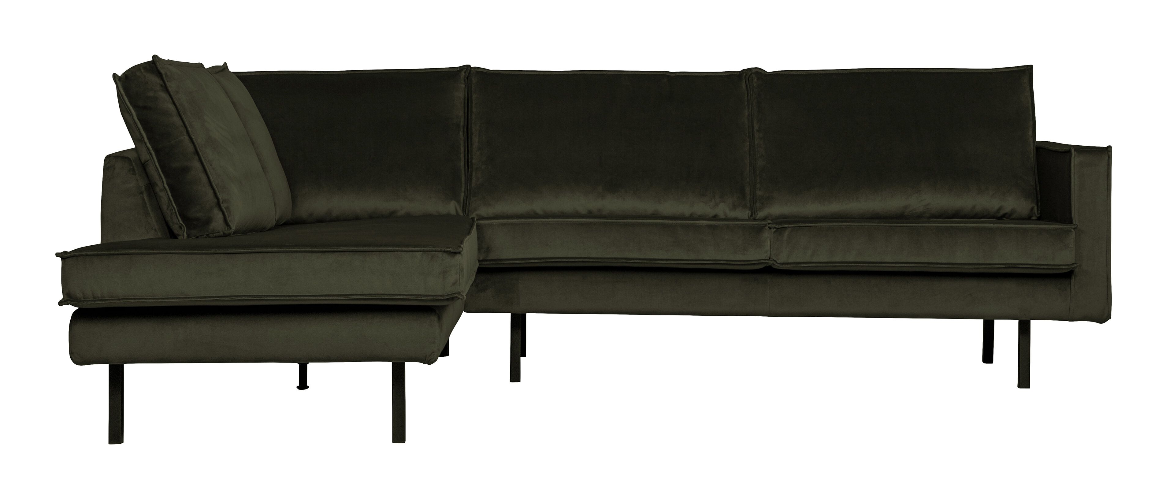 WOOOD Rodeo Hoekbank Links – Luxe Velvet in Donkergroen