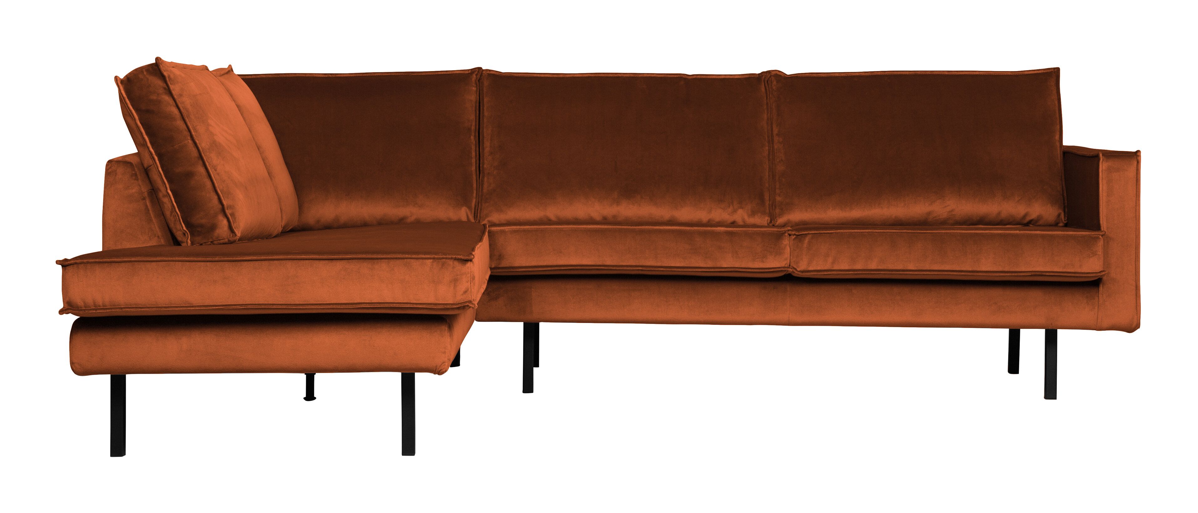 WOOOD Rodeo Hoekbank Links – Luxe Velvet in Roestbruin