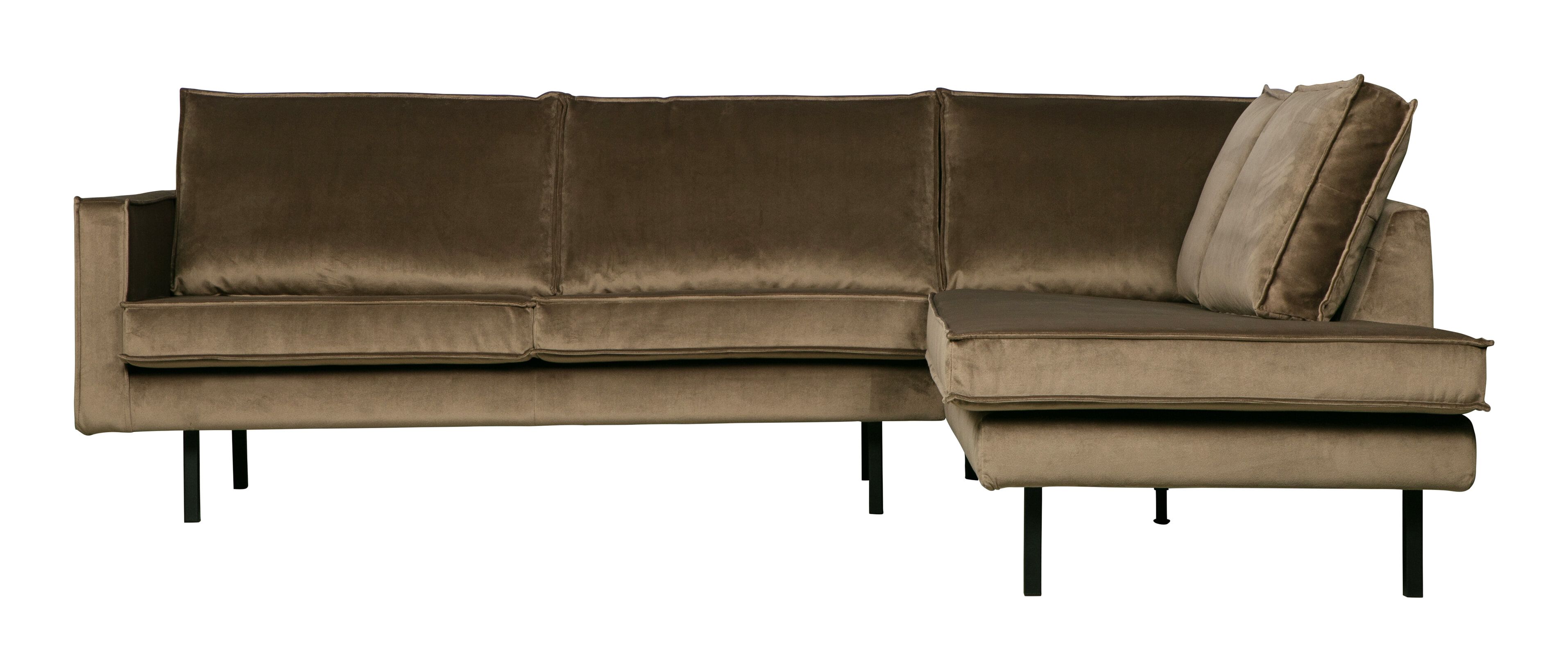 WOOOD Rodeo Hoekbank Rechts – Luxe Velvet in Taupe