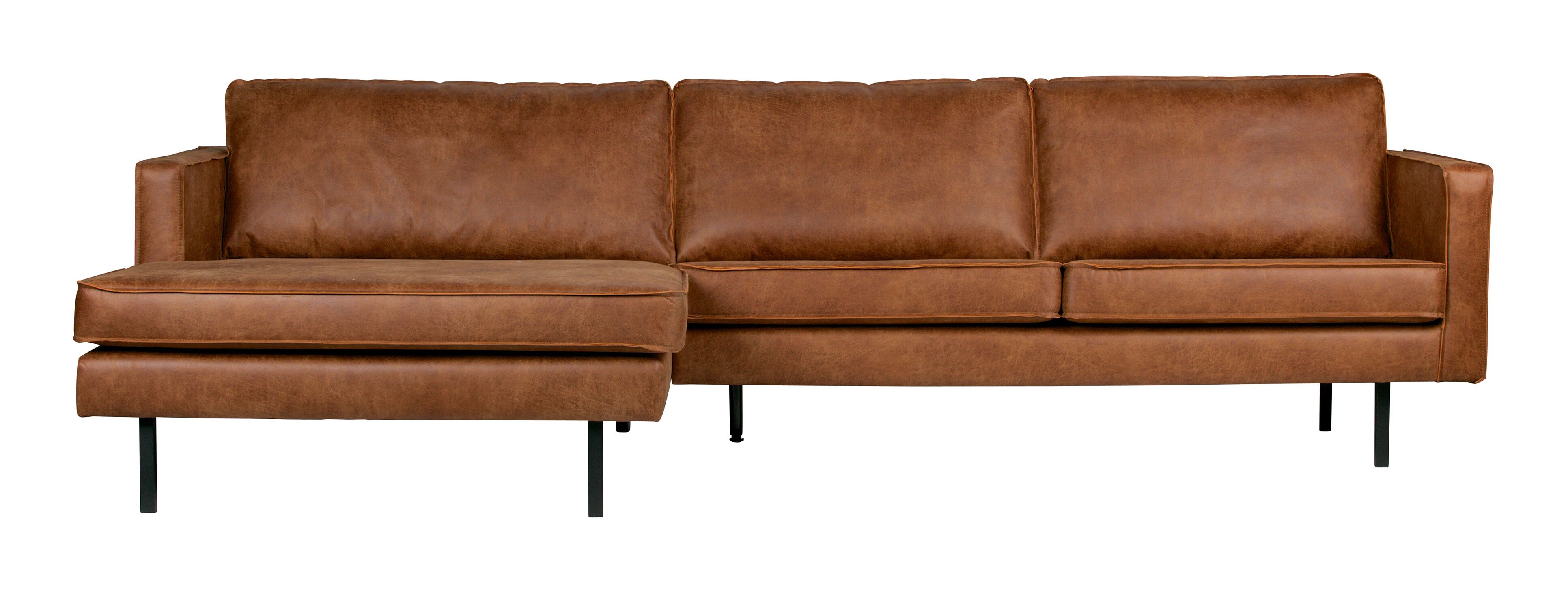 WOOOD Rodeo Loungebank Links – Luxe Eco Leder Chaise Longue in Cognac