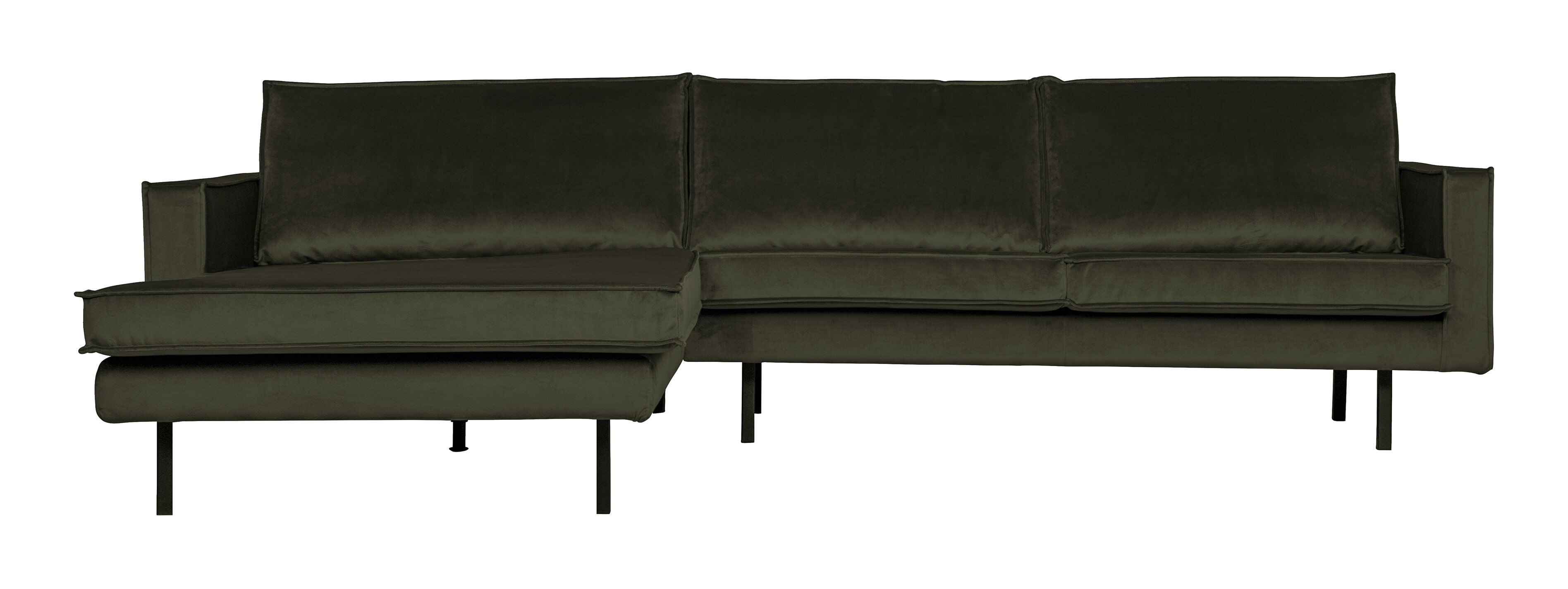 WOOOD Rodeo Loungebank Links – Luxe Velvet in Donkergroen