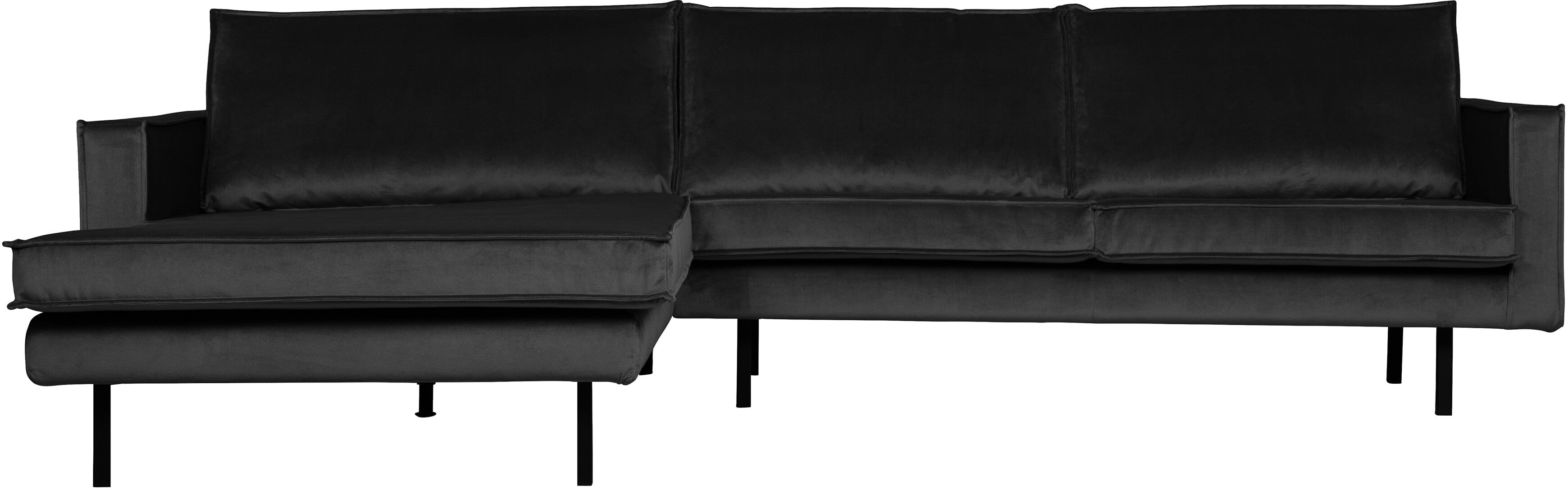 WOOOD Rodeo Loungebank Links Velvet – Antraciet, Luxe Comfort en Tijdloos Design