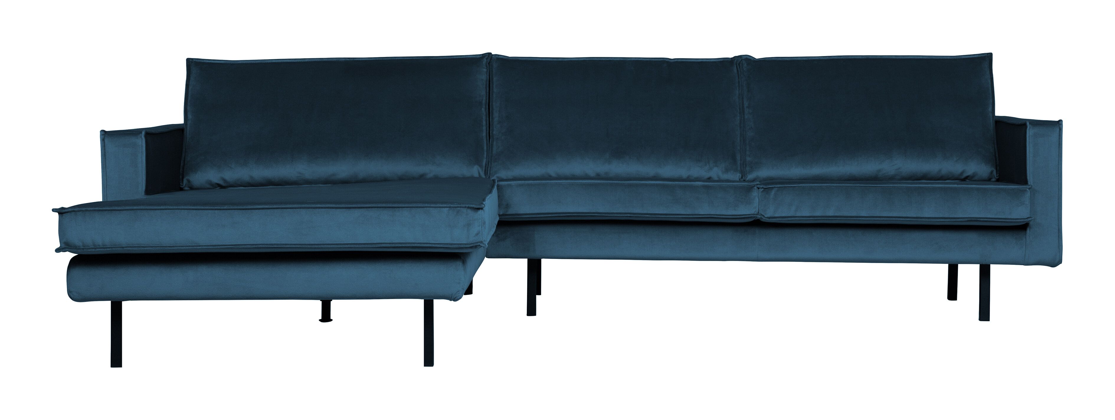 WOOOD Rodeo Loungebank – Luxe Velvet Chaise Longue in Blauw