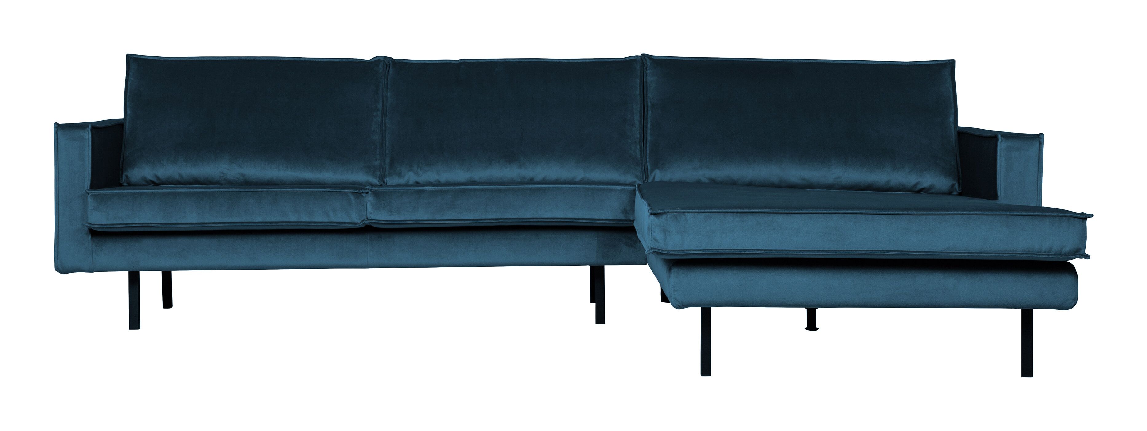 WOOOD Rodeo Loungebank – Moderne Velvet chaise longue in Blauw