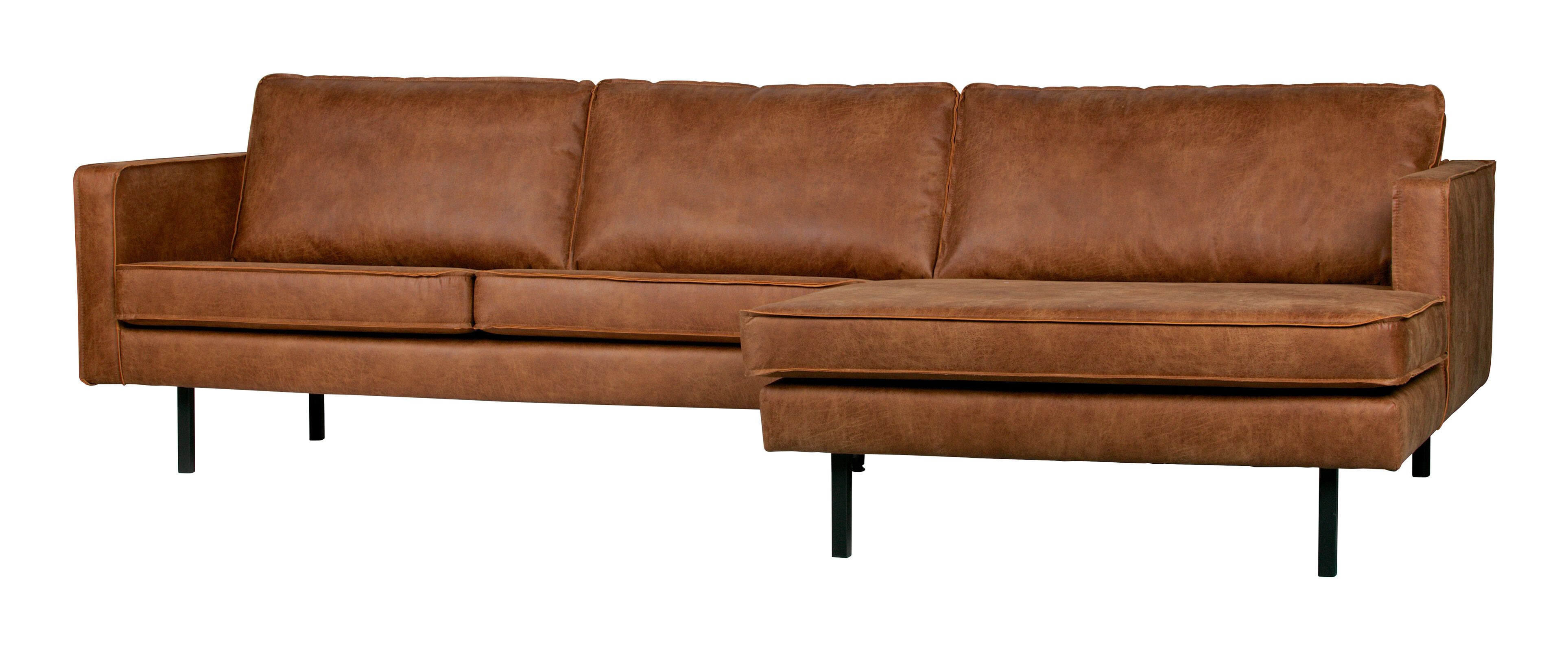 WOOOD Rodeo Loungebank Rechts – Eco Leder in Cognac